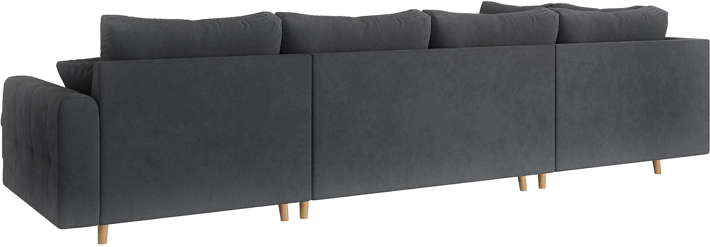 Home affaire Wohnlandschaft »CHARRE U-Form mit Ottomane, Maße B/T/H: 310/161/81 cm«, feine Steppung, lose Rücken- und Zierkissen, auch in Cord und Bouclé
