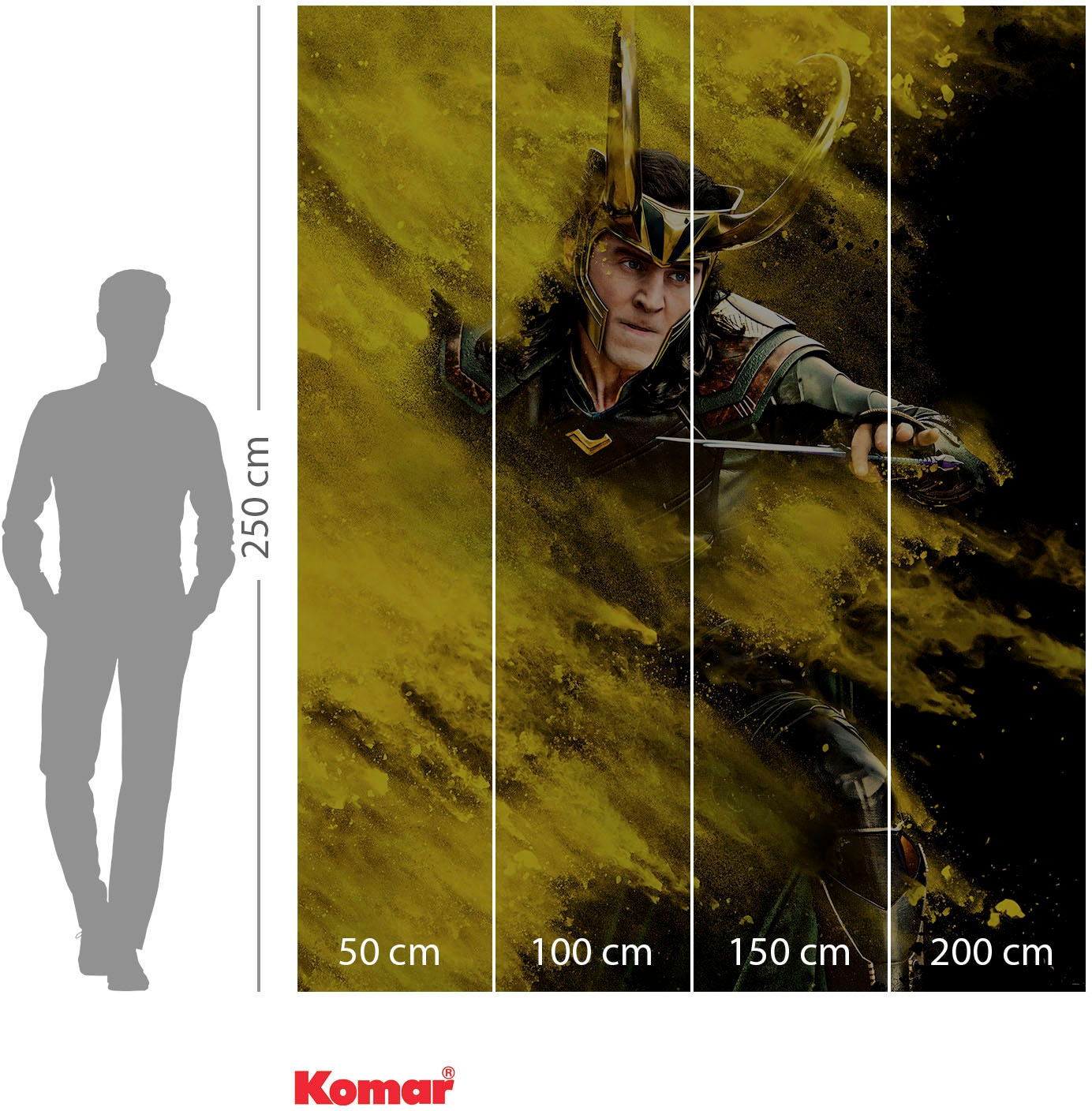 Komar Fototapete »Digitaldruck Vlies - Loki Yellow Dust - Größe 200 x 250 cm«, bedruckt, Kinderzimmer