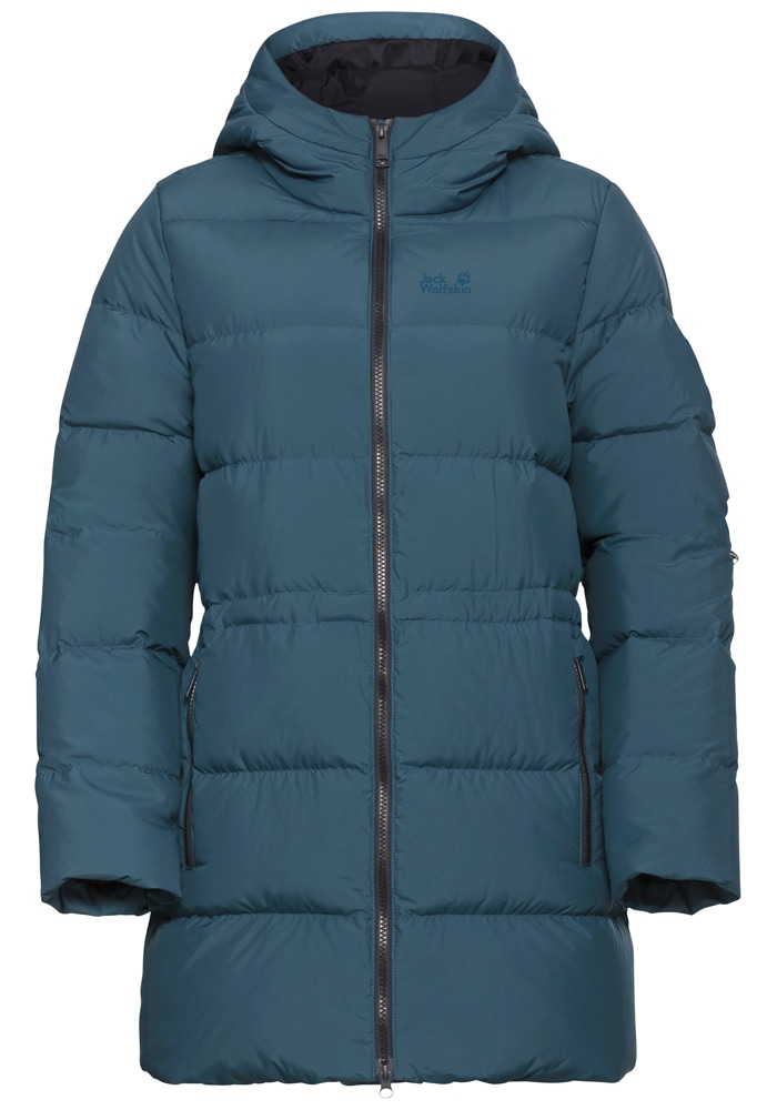 Jack Wolfskin Daunenjacke »FROZEN PALACE LONG JKT W RDS«, mit Kapuze