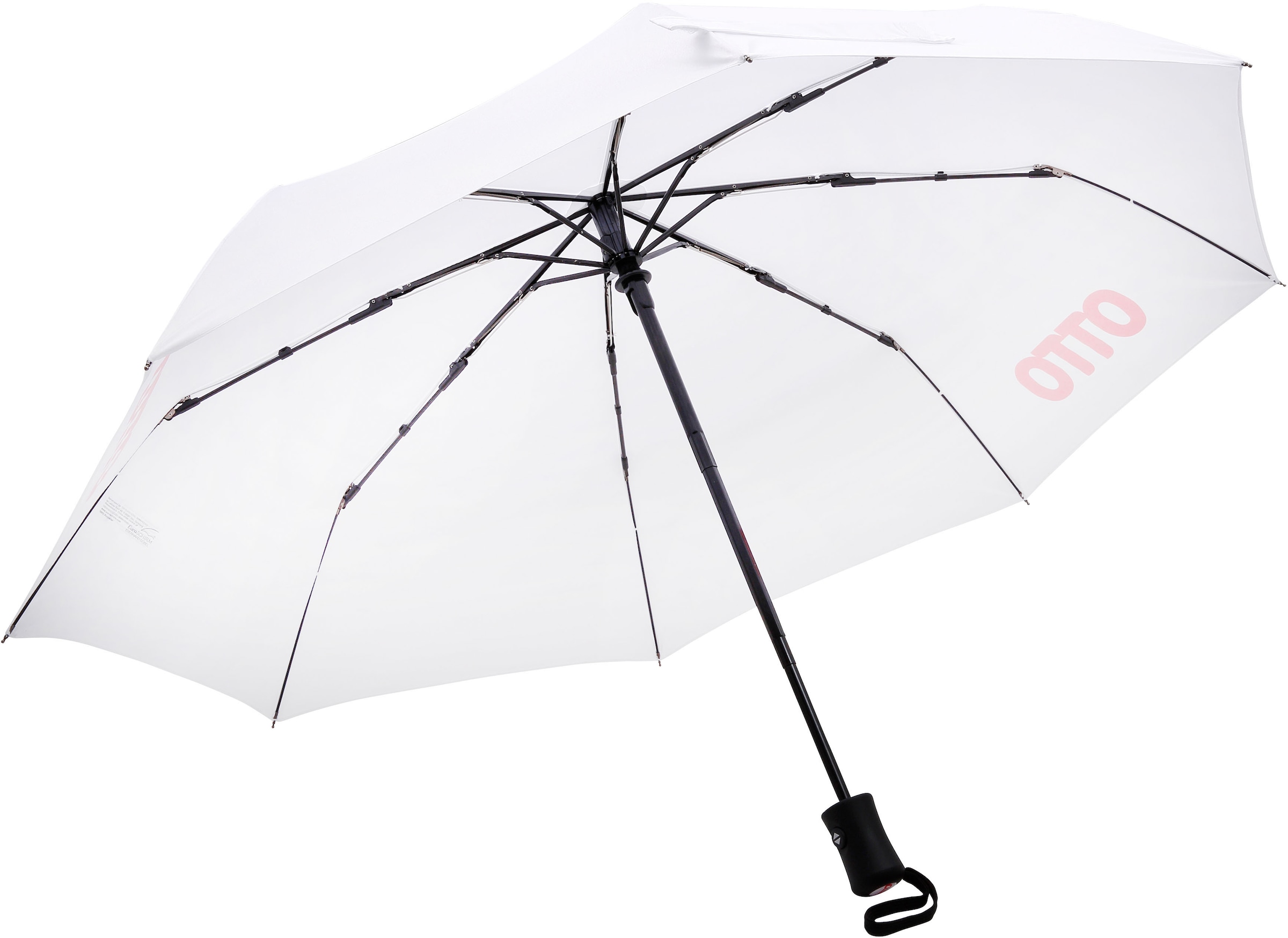 EuroSCHIRM® Taschenregenschirm mit Schriftzug; bestellen | rotem Automatik weiß«, »Otto, BAUR