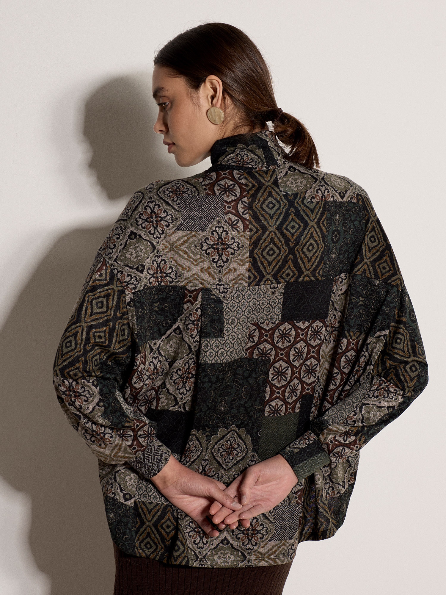 Apricot Strickpullover »Rollkragenpullover« im Patchwork-Tapisserie-Design