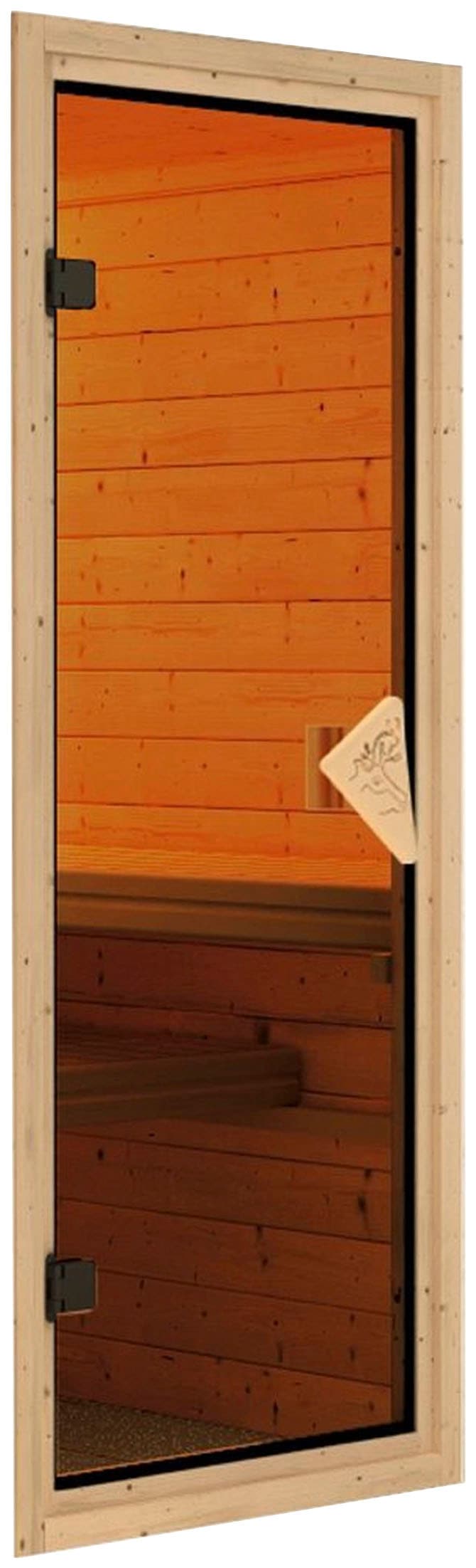 welltime Sauna »Artja«, naturbelassen, mit Ofen 9 kW int. Steuerung