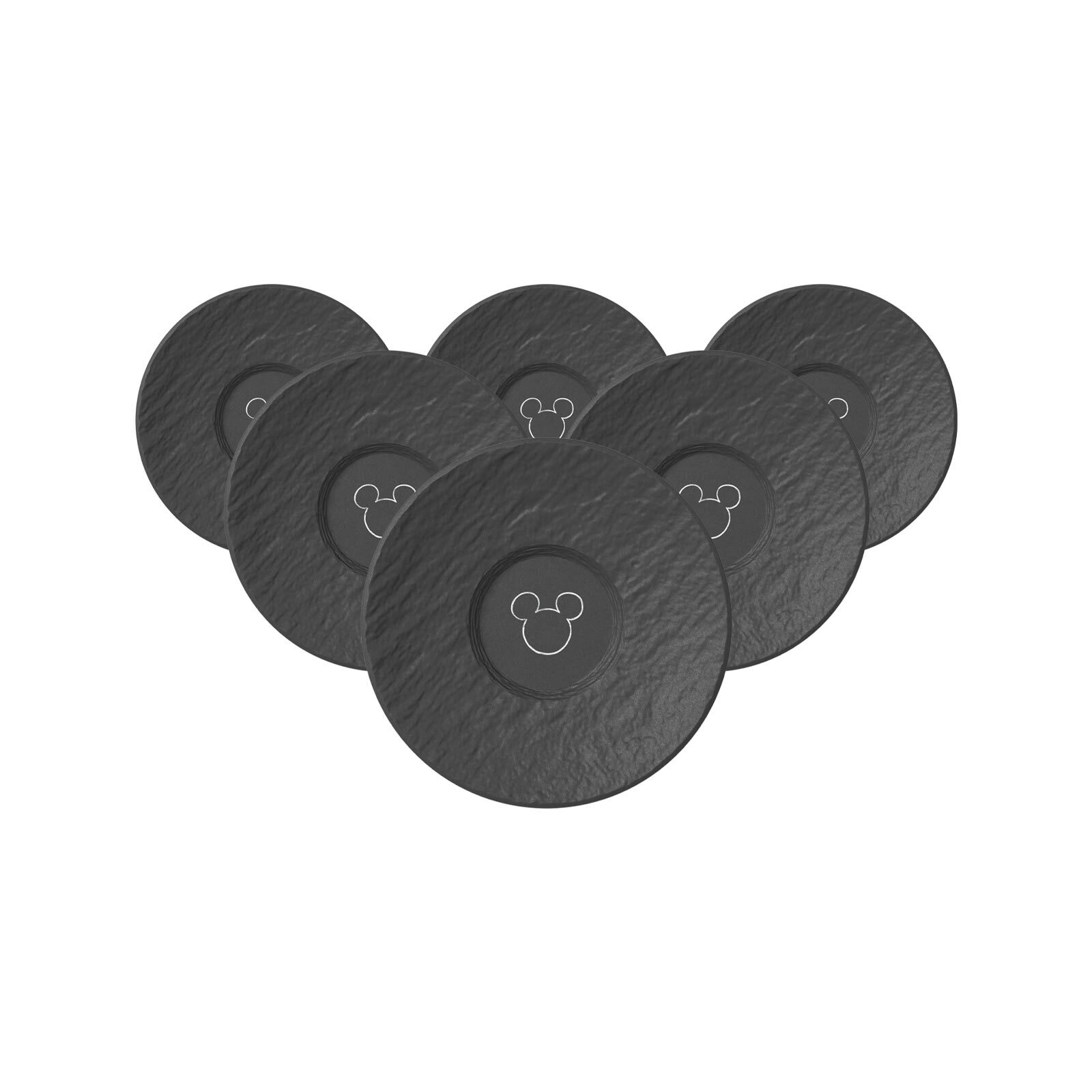 Villeroy & Boch Untertasse "Espresso-Untertassen Manufacture-Rock Mickey Mouse ø 12,1 cm 6er Set schwarz" Spülmaschinenfest, Mikrowellensicher