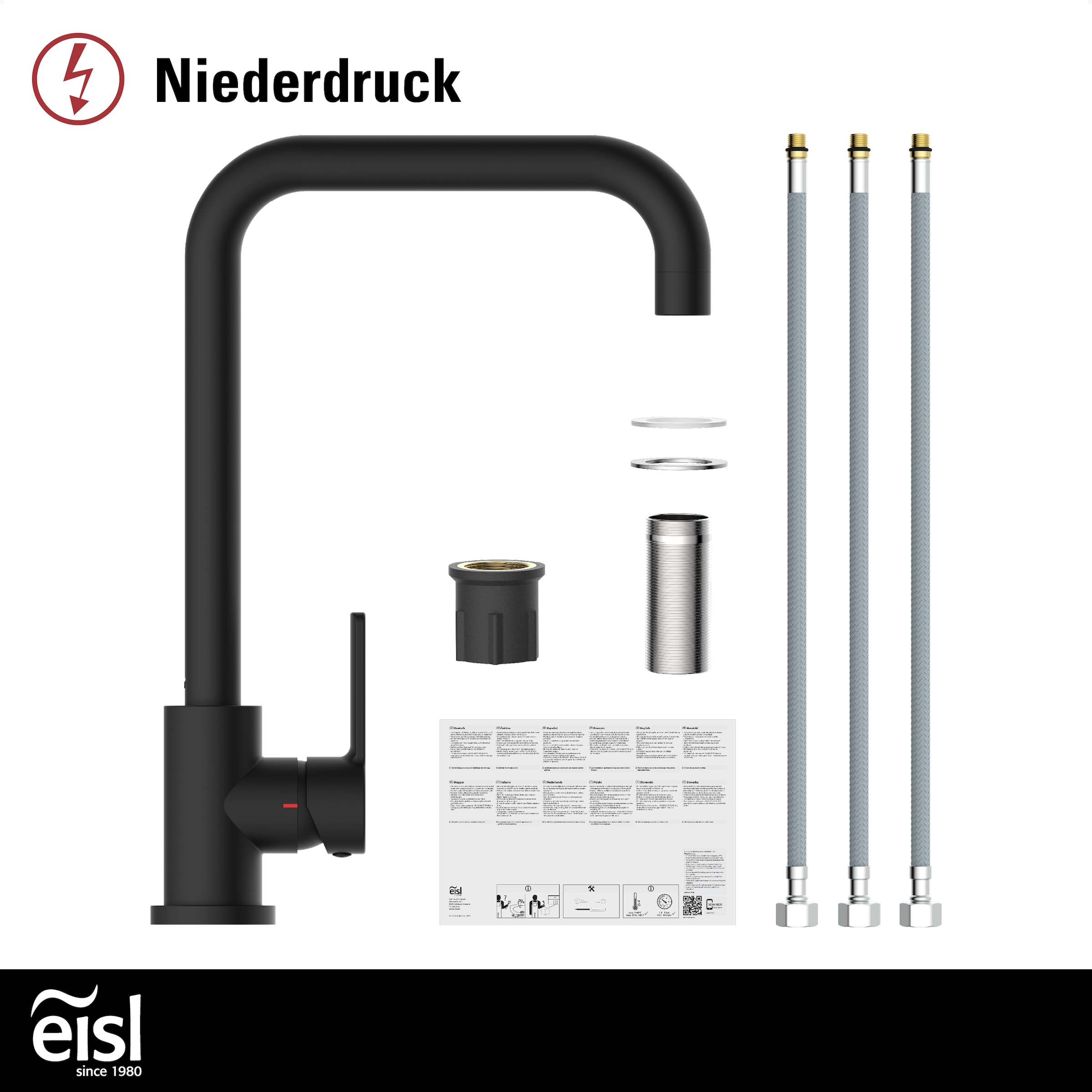 Eisl Spültischarmatur »Futura« Niederdruckarmatur, Dripless, Cold-Start, 360° schwenkbar