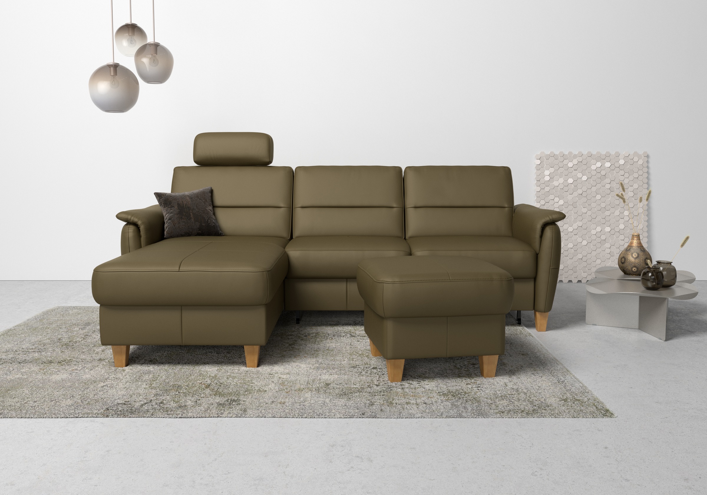 Home affaire Ecksofa »Palmera L-Form«, Federkern, wahlweise mit Bettfunktion und mit/ohne Bettkasten