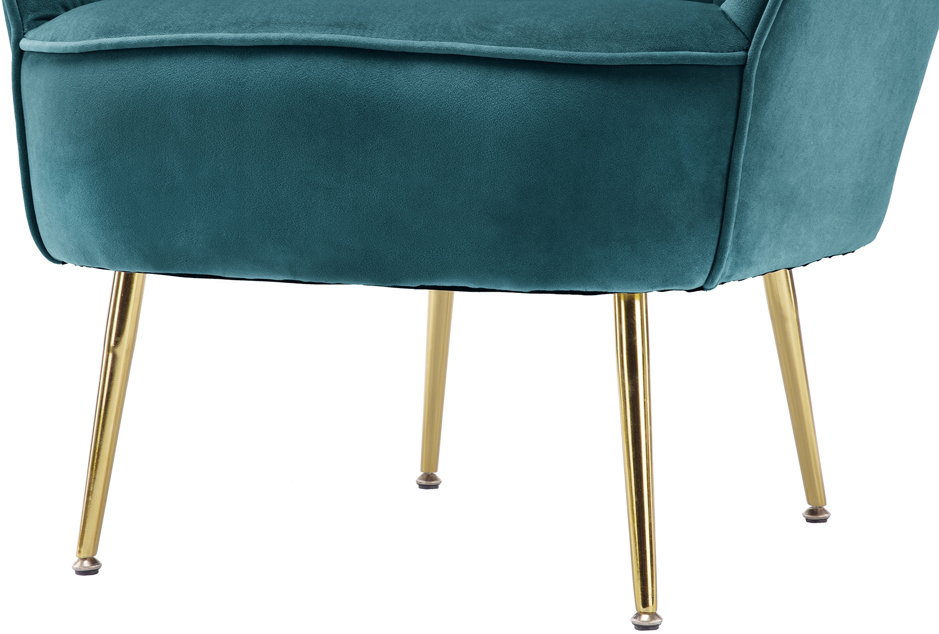 Kayoom Sessel »Loulan 125, gemütlicher Cocktail-Sessel, edler Samtbezug«, (1 St.), Cocktail-Sessel, Rückenlehne mit Ziernaht, Metallbeine in Gold