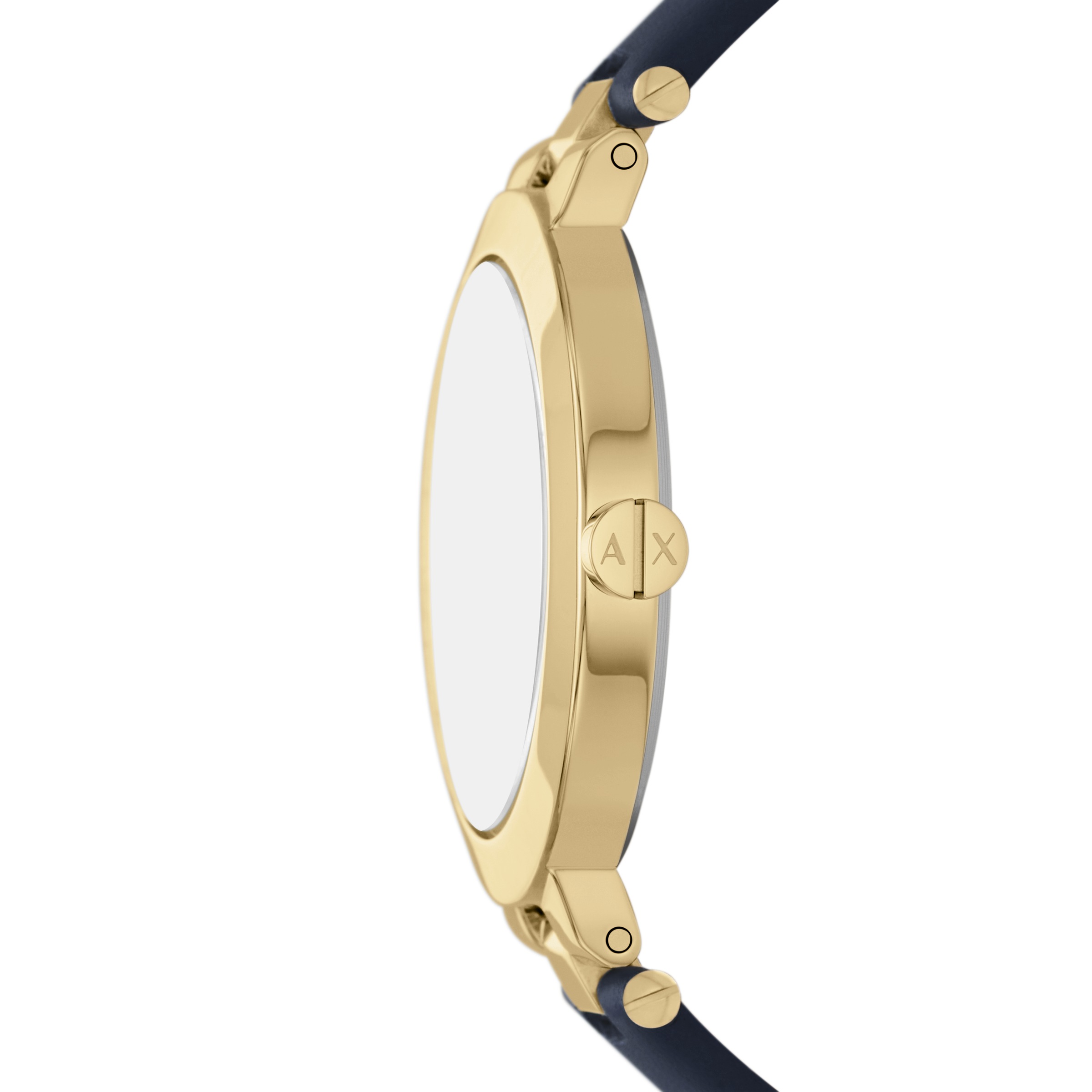 ARMANI EXCHANGE Quarzuhr Armbanduhr, Damenuhr, Lederarmband, analog, Glassteine