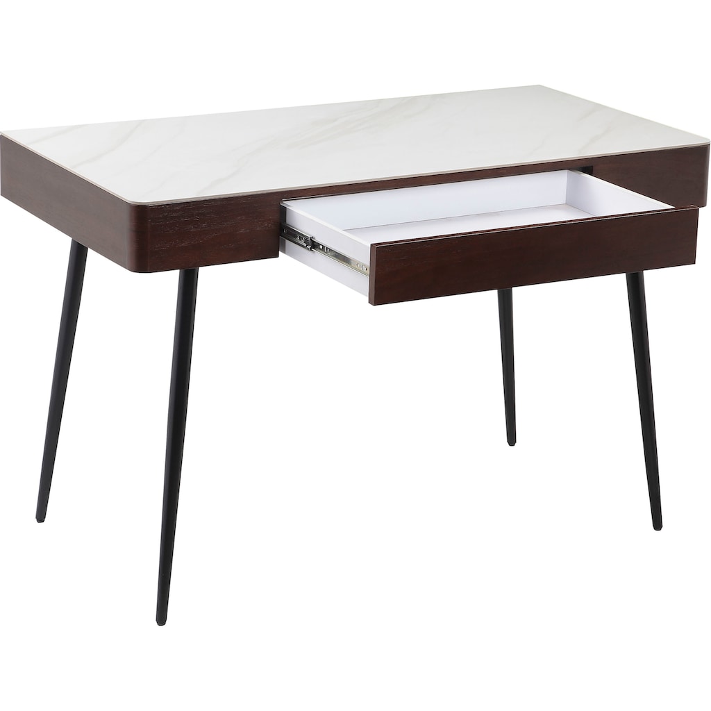 Wohnen Kleinmöbel Leonique Schminktisch »Malou«, Konsolentisch, Schreibtisch mit Keramiktischplatte in Marmoroptik 