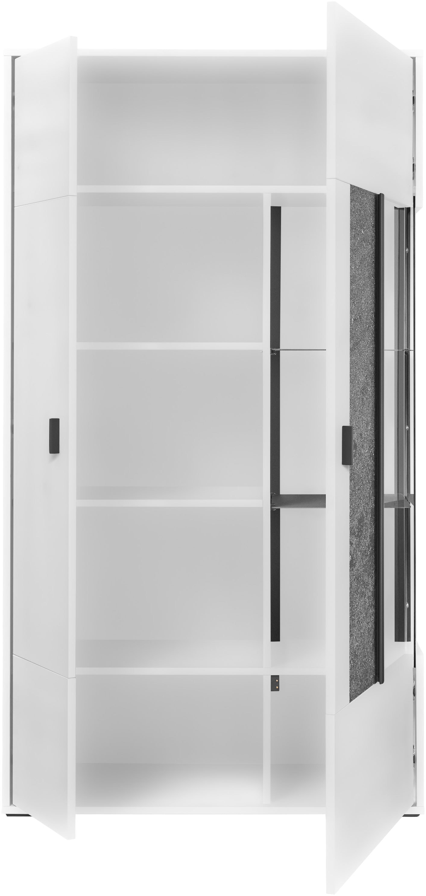 set one by Musterring Vitrine »Deltona« mit Sandsteinelement, inkl. Beleuchtung, zwei Farben, B94 x H170 cm