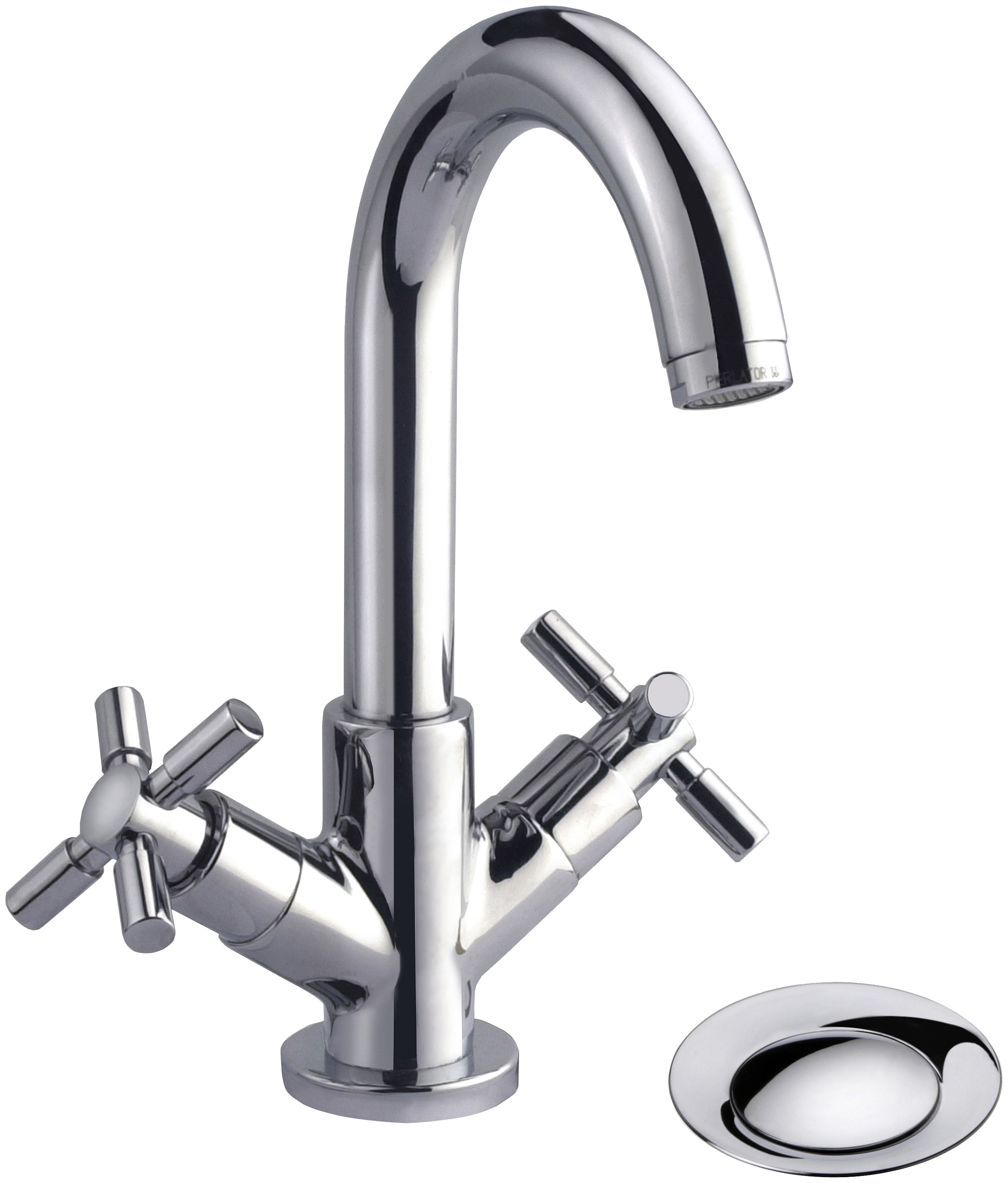 CORNAT Waschtischarmatur ""Tratto" - Verchromter Messingkörper - Hohe Ausla günstig online kaufen