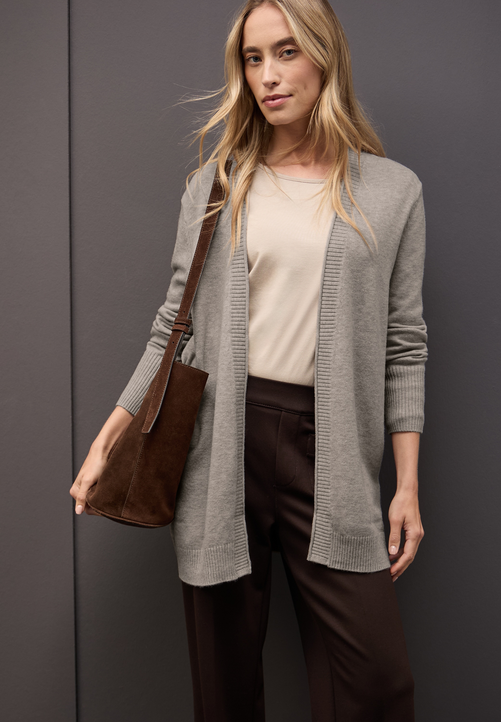 STREET ONE Strickjacke in Unifarbe
