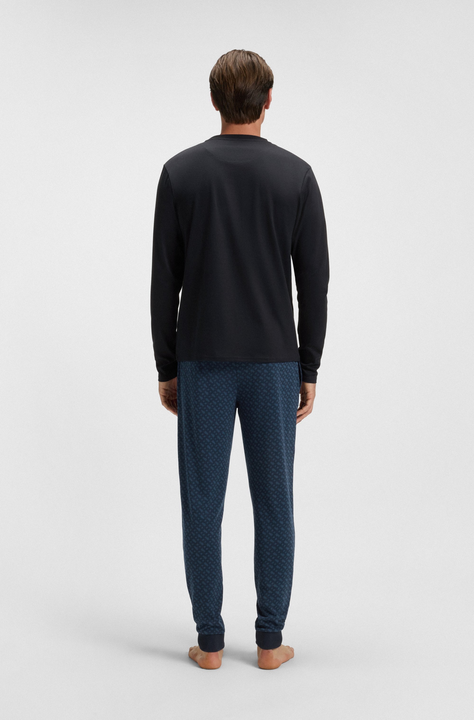 BOSS Pyjama "Relax Long Set", (2 tlg.), Neuheit, Oberteil unifarben, Untert günstig online kaufen