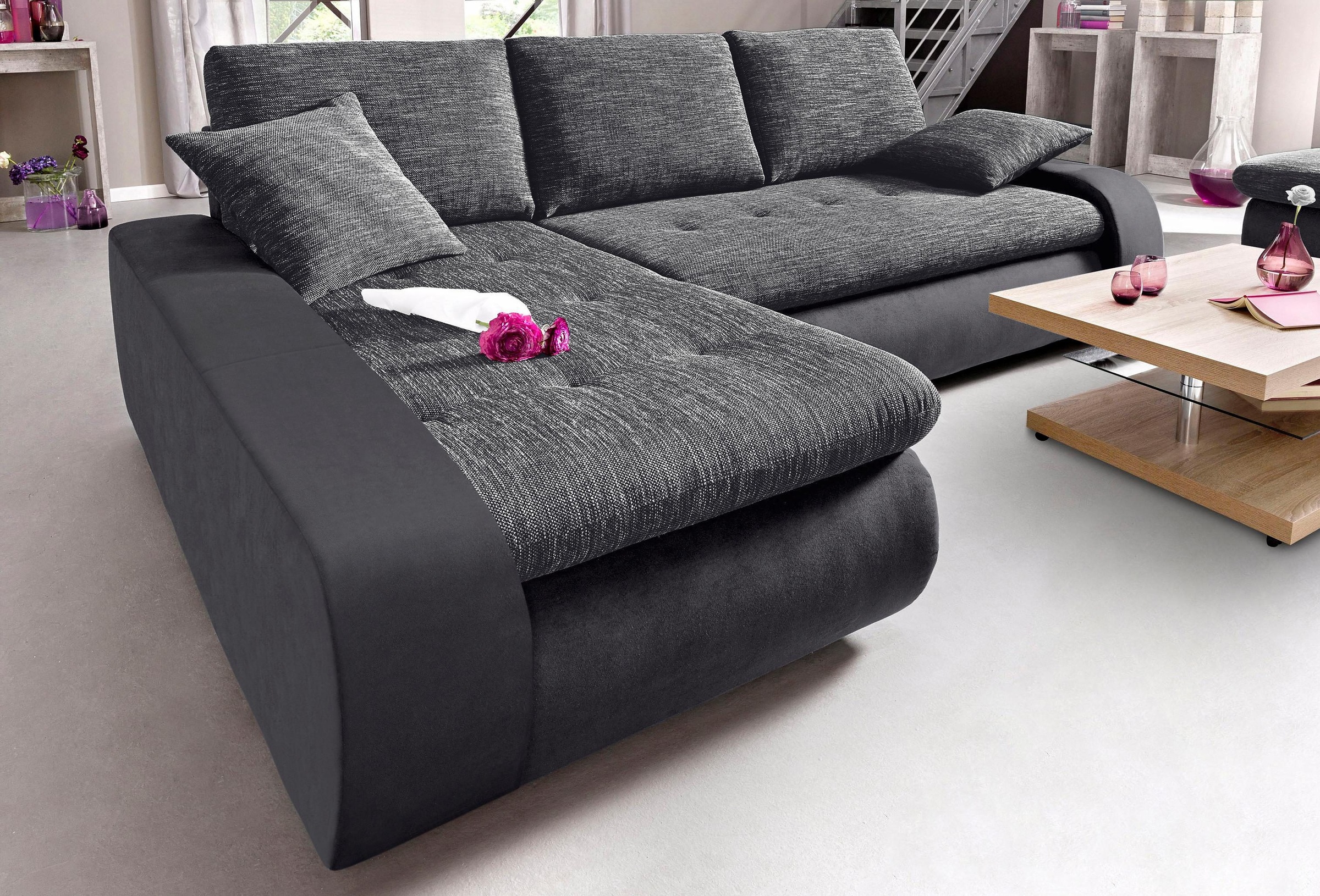 TRENDMANUFAKTUR Ecksofa »Indie, modern und bequem, Materialmix, OTTOs Choice, L-Form«, wahlweise XL oder XXL