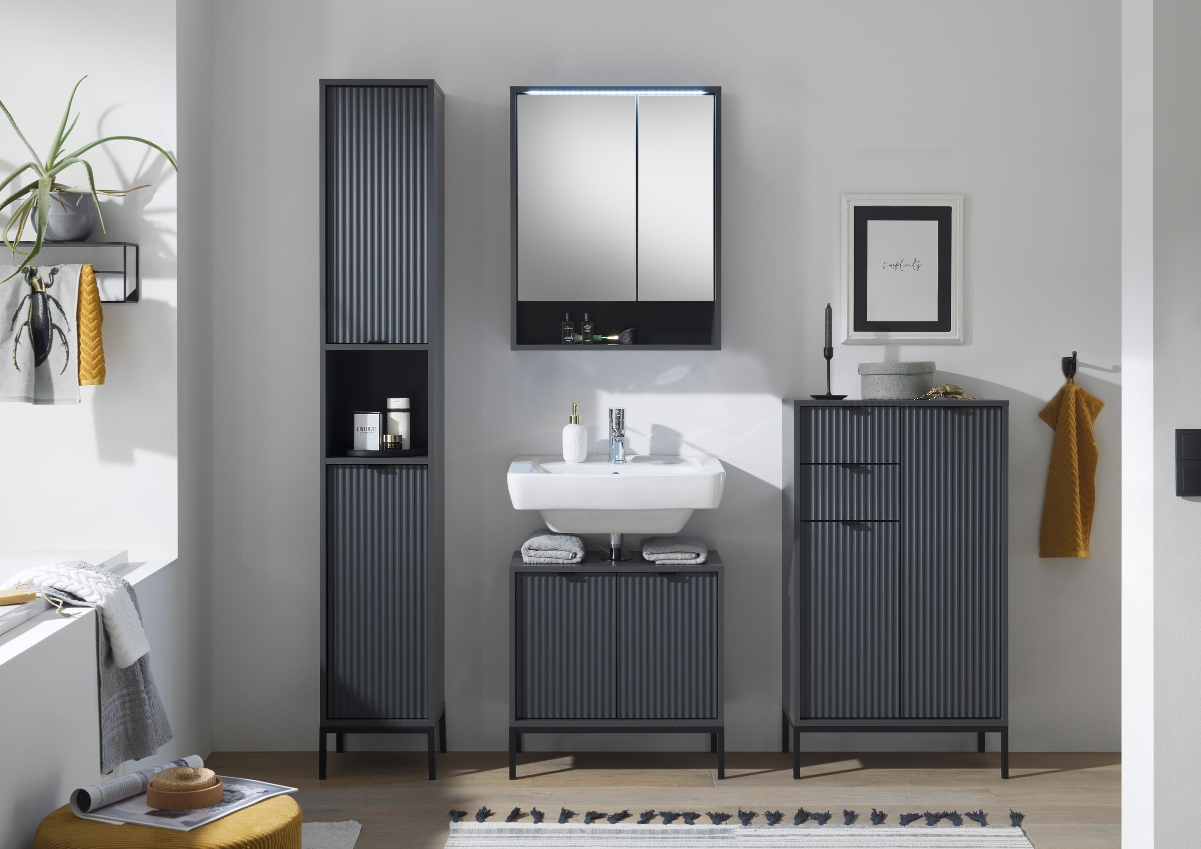 BASIC by Balculina Midischrank "Lucera Midischrank, Badezimmerschrank BxHxT günstig online kaufen