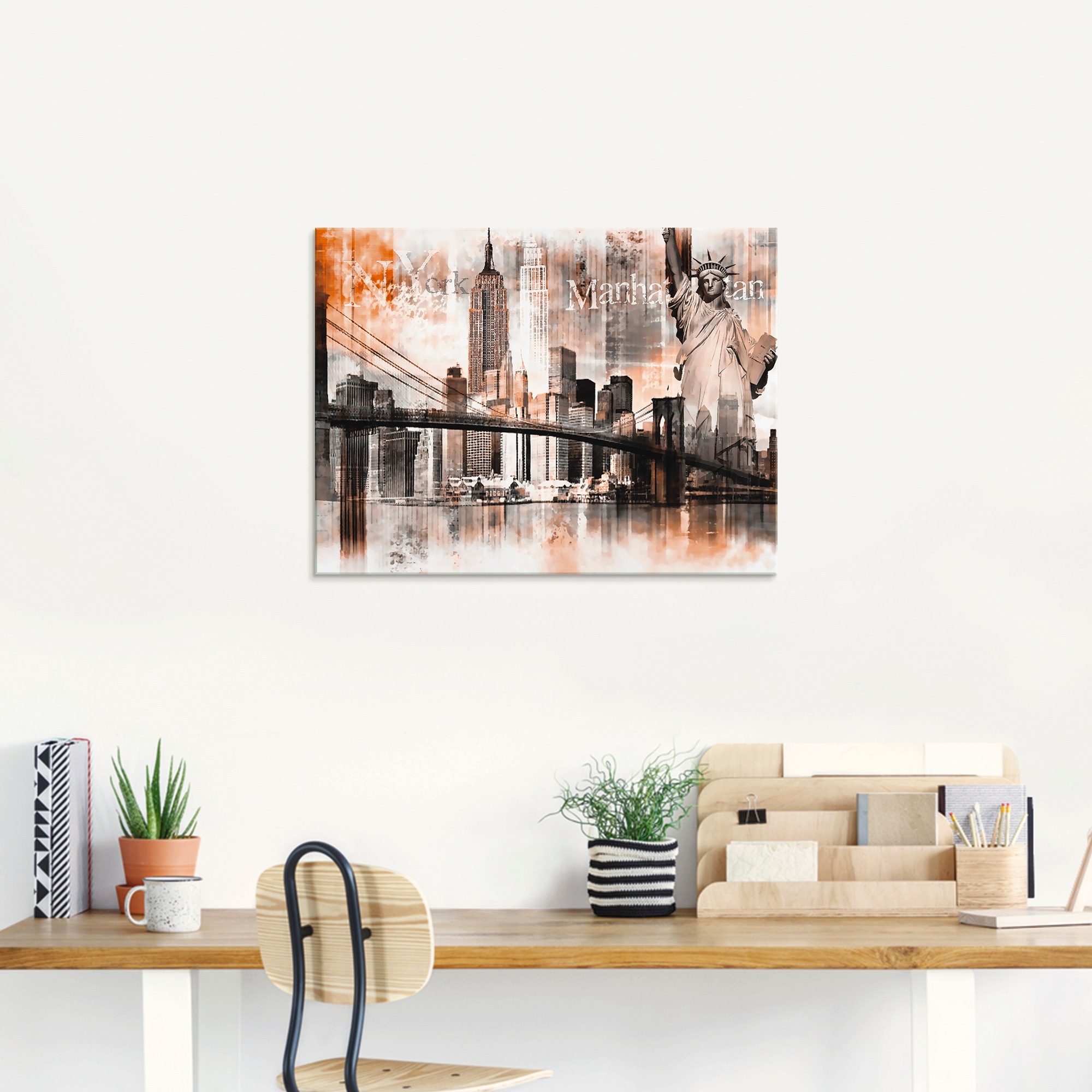 Thumbnail - Artland Glasbild "New York Skyline Collage V", Amerika, (1 St.), in verschiedenen Größen