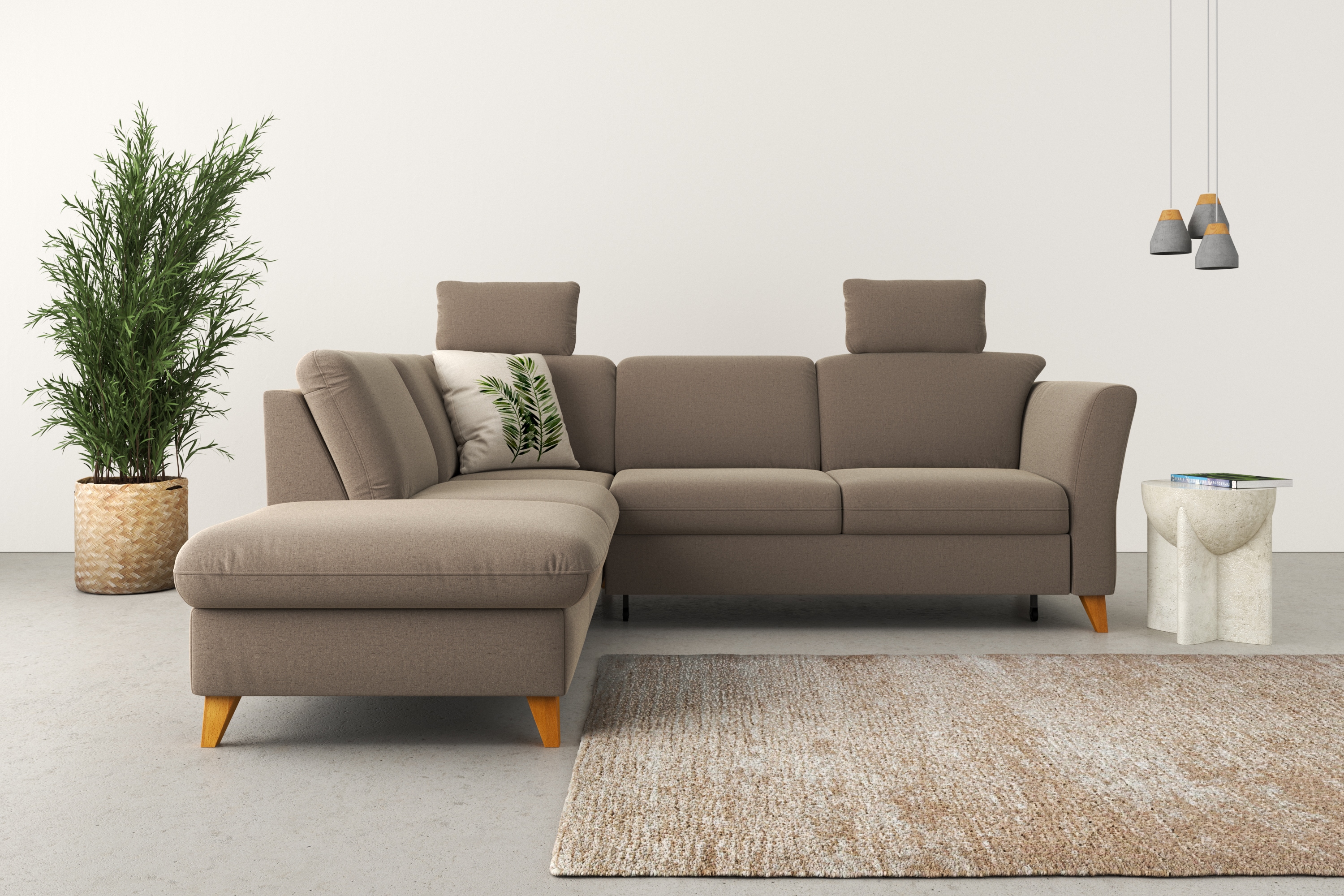 Home affaire Ecksofa "Trelleborg L-Form" Federkern-Polsterung, wahlweise mit Schlaffunktion und Stauraum