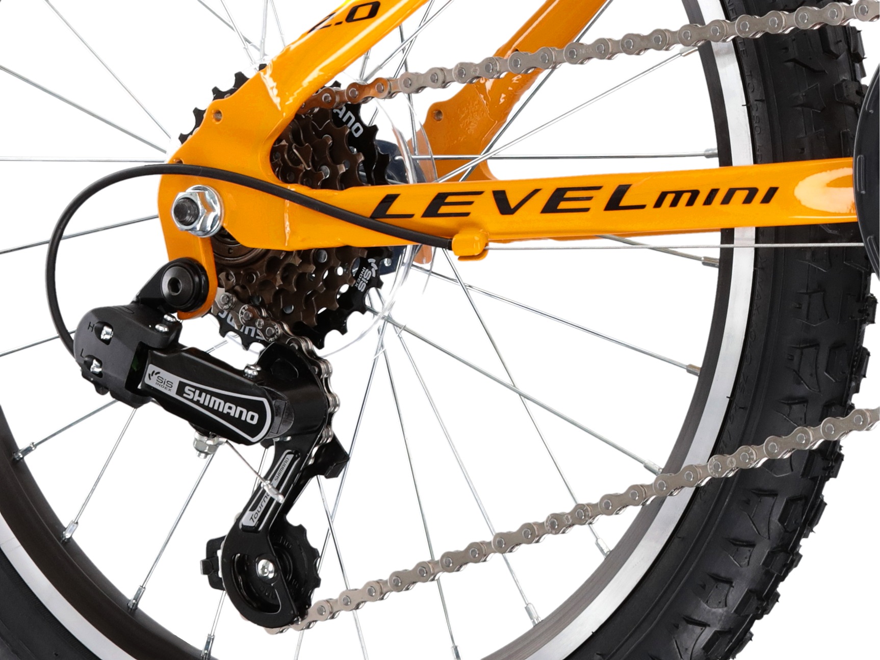 Kross Kinderfahrrad »20" Kinder-MTB Level Mini 2.0 6 Gänge 2026« 6 Gang Shimano Tourney TY21 Schaltwerk Kettenschaltung