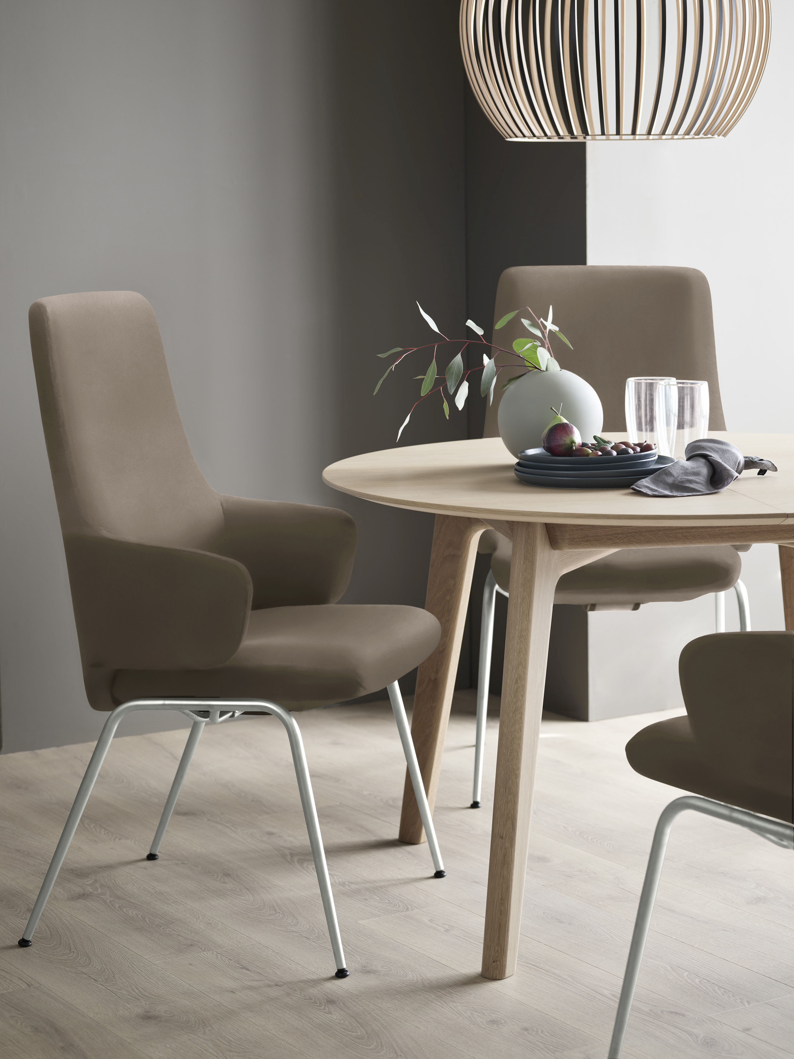 Stressless Polsterstuhl "Laurel" () High Back mit Armlehne, Größe L, mit Beinen aus Stahl in Chrom