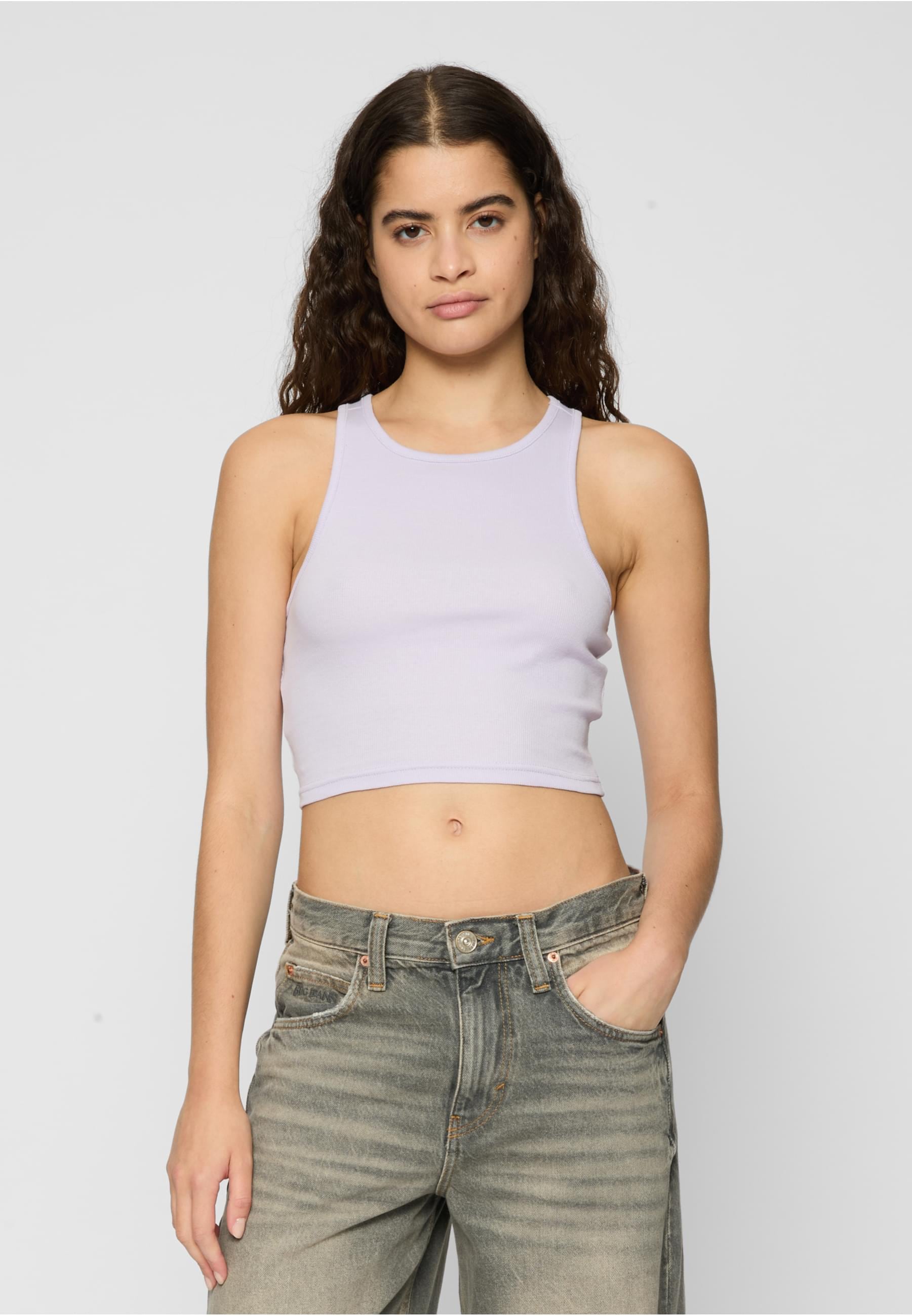 URBAN CLASSICS Muskelshirt »Urban Classics Damen Ladies Cropped Rib Top 2-Pack«