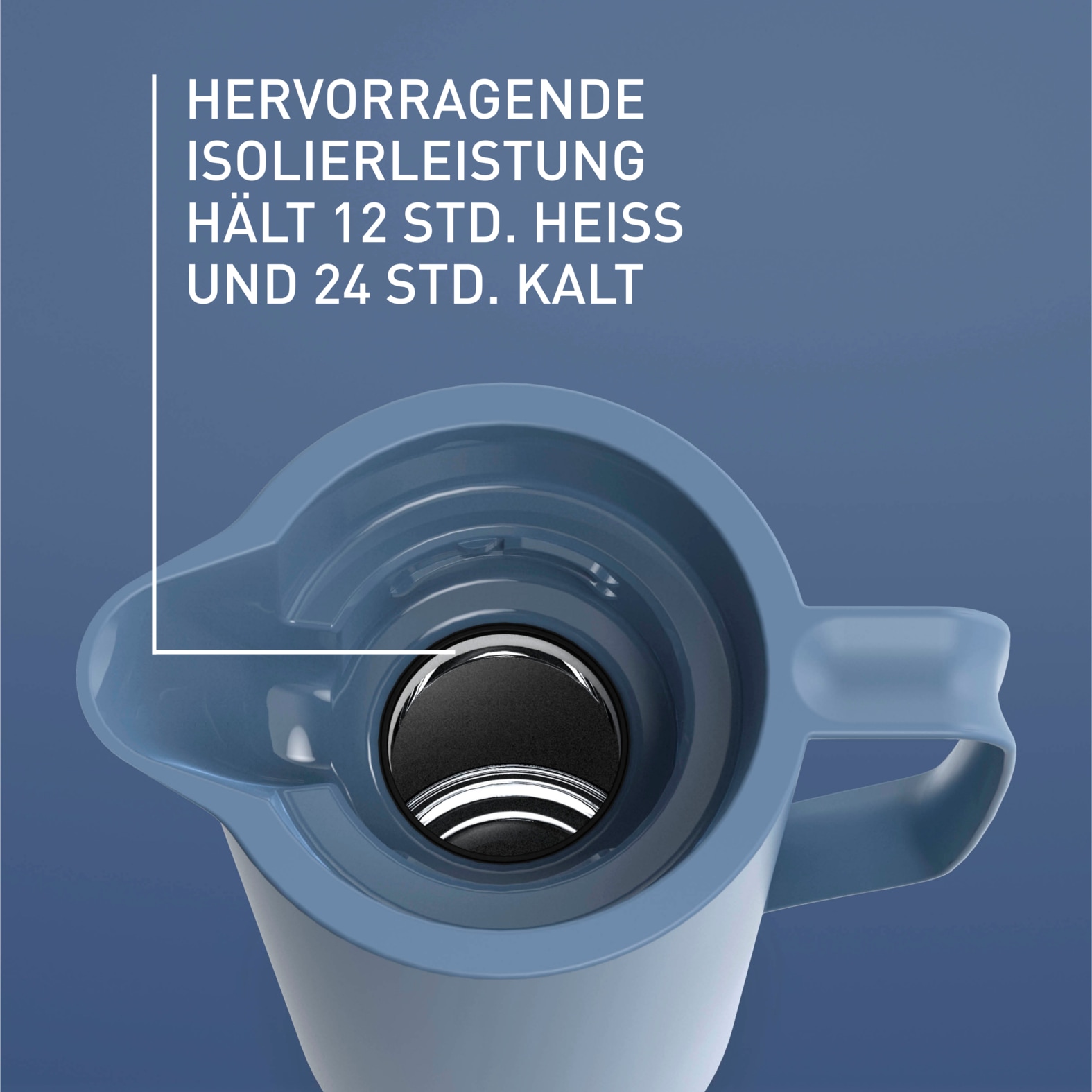Emsa Isolierkanne »Motiva in modernem Design, 100% auslaufsicher, Made in Germany« 1 l doppelwandiger Glasisolierkolben, bis zu 12h warm/24h kalt, 1 tlg. Quick-Press-Deckel, Einhandbedienung, ergonomischer Schraubdeckel