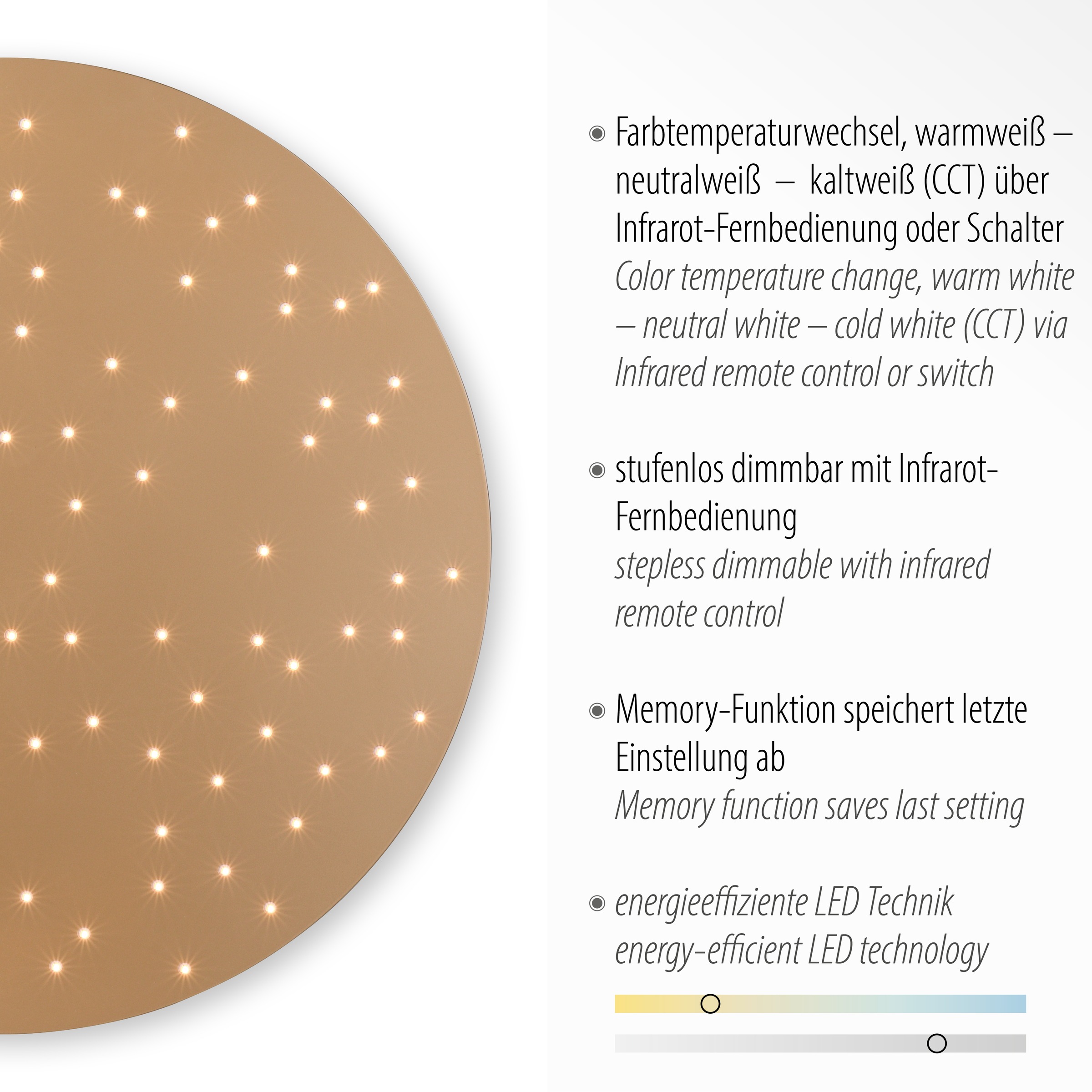 »SPARKLE«, über BAUR Fernbed., Direkt Leuchten - dimmbar, inkl. LED, Infrarot CCT - Deckenleuchte CCT über Schalter, | flammig-flammig, 1