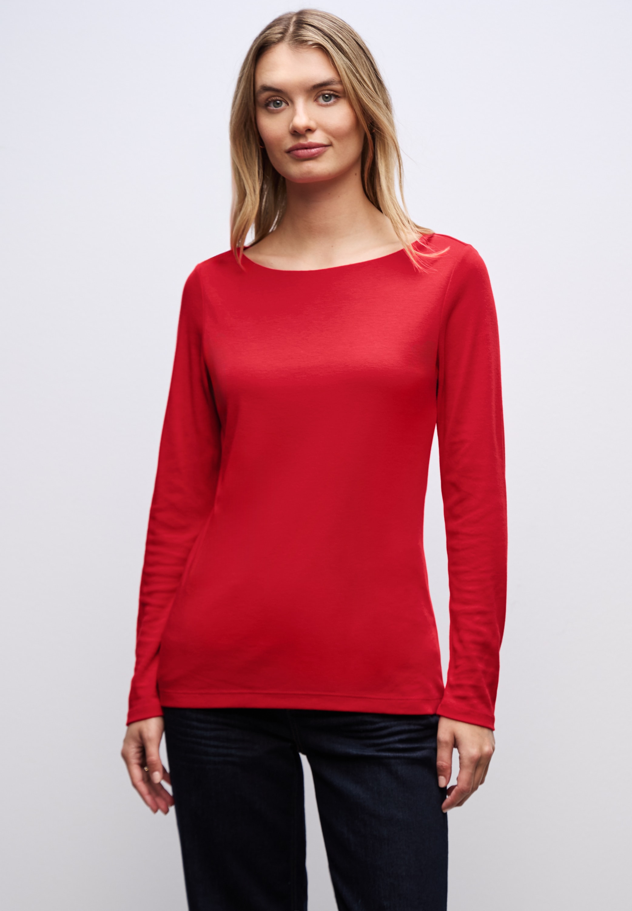 STREET ONE Langarmshirt, in Unifarbe günstig online kaufen