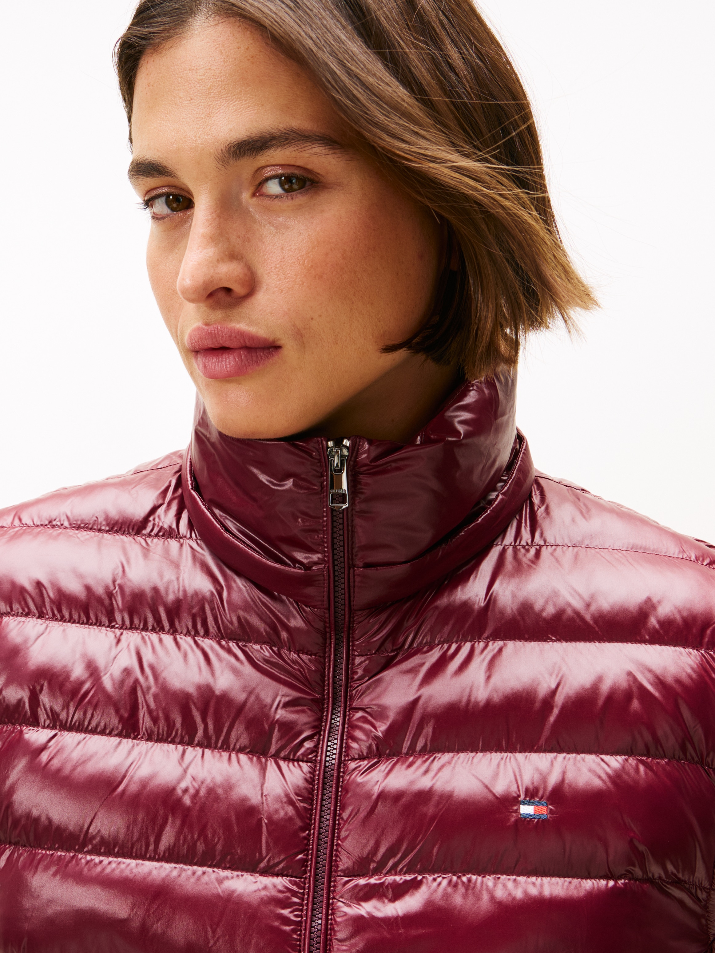 Tommy Hilfiger Curve Steppweste »CRV LW PADDED SLIM VEST«, in großen Größen, mit Kapuze