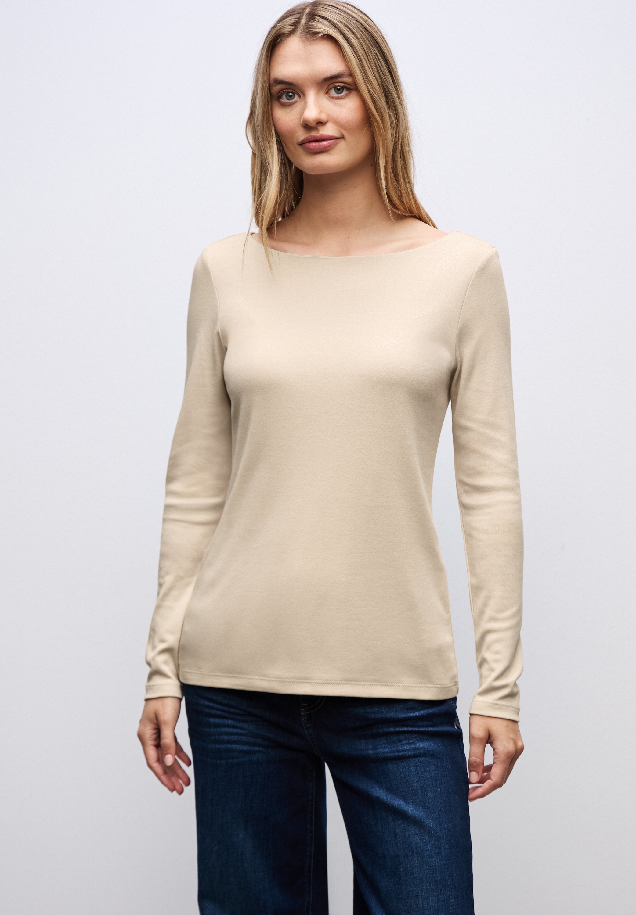 STREET ONE Langarmshirt "Style Lanea" mit U-Boot Ausschnitt günstig online kaufen