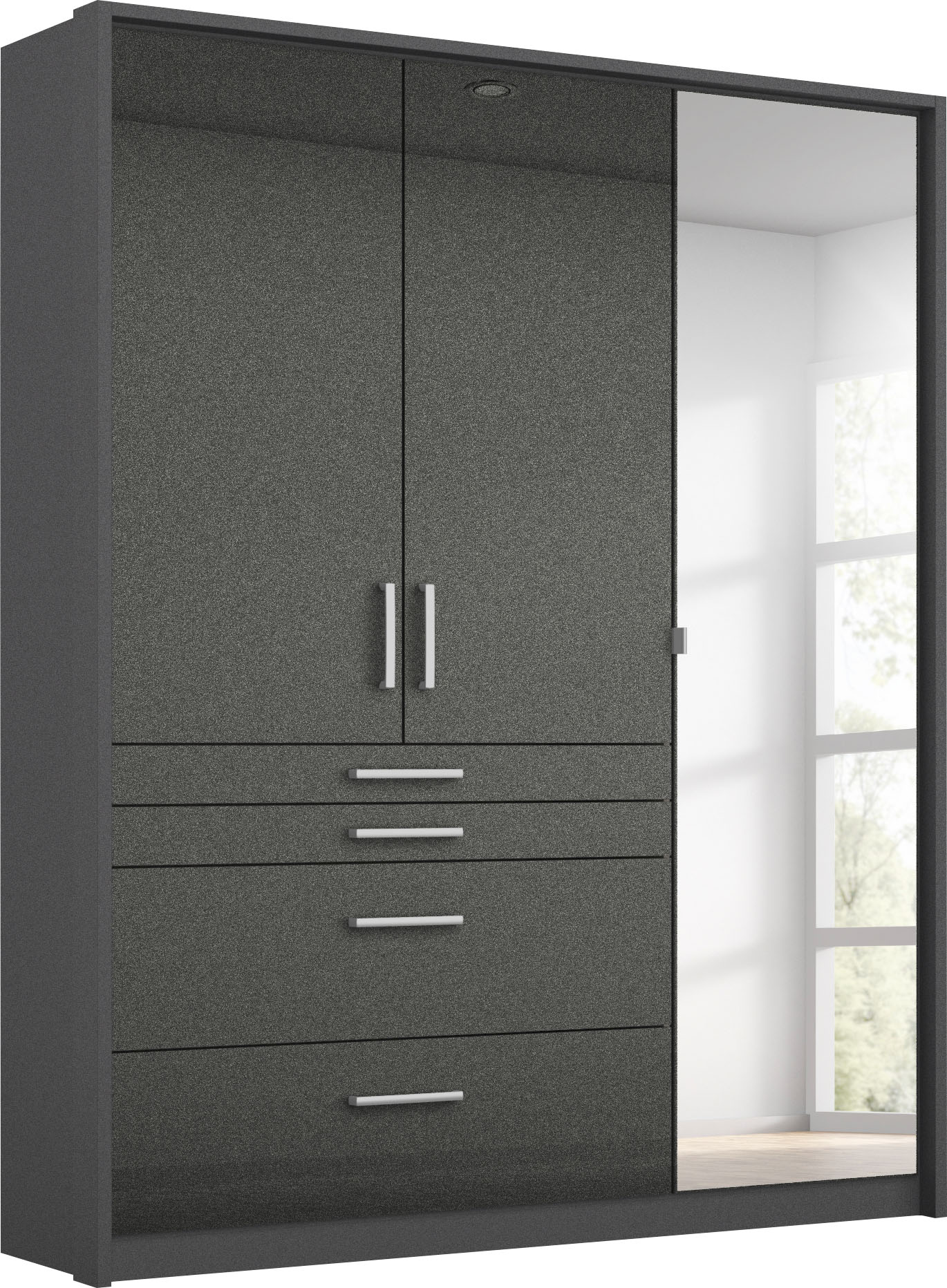 rauch Drehtürenschrank "Kleiderschrank Schrank Garderobe Garderobenschrank HOMBURG" inkl. Passepartout, oberer Schubkasten mit Einteilung MADE IN GERMANY