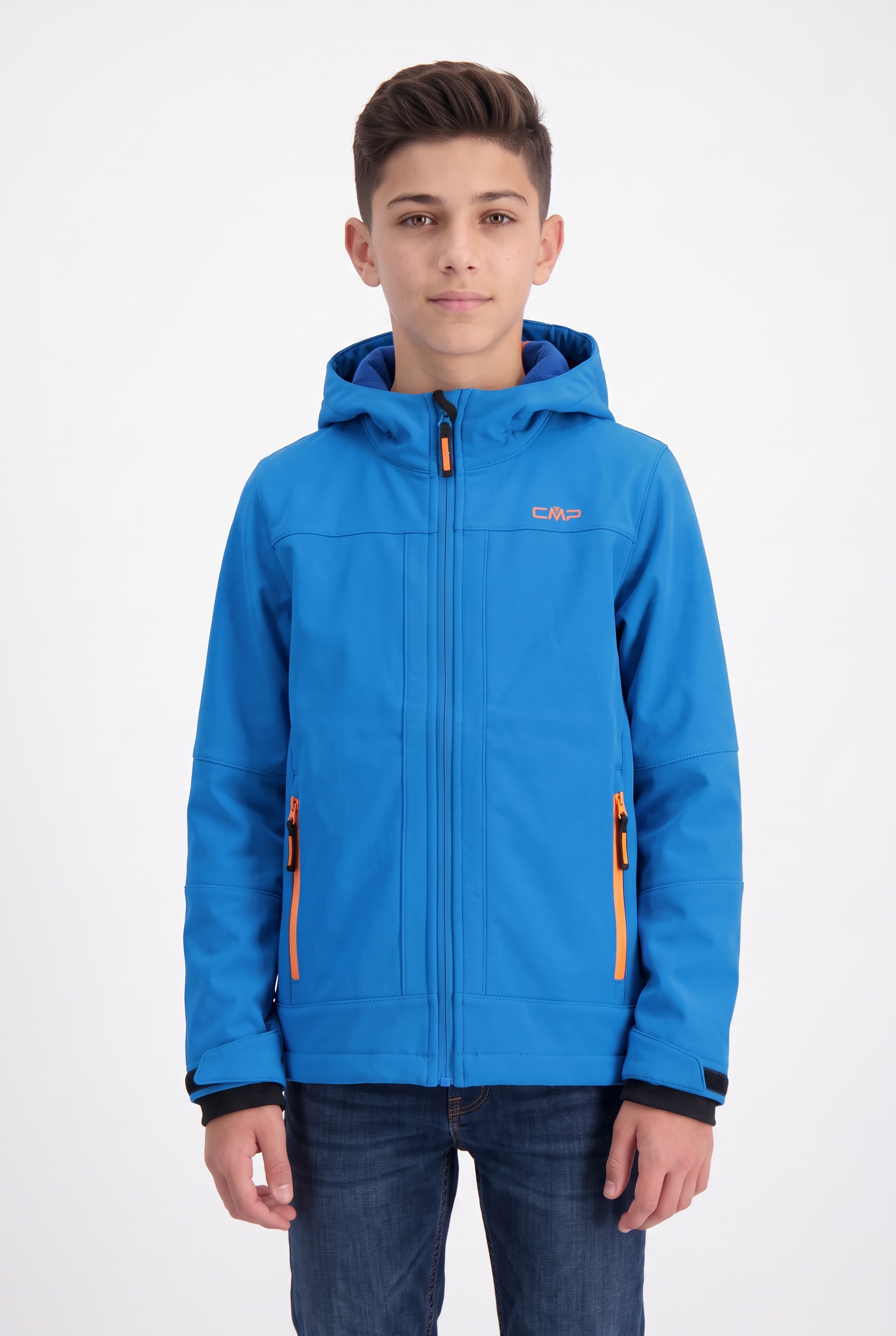 CMP Softshelljacke "KID SOFTSHELL JACKET FIX HOOD" mit Kapuze wasserabweisend, windabweisend, mit Reißverschlusstaschen