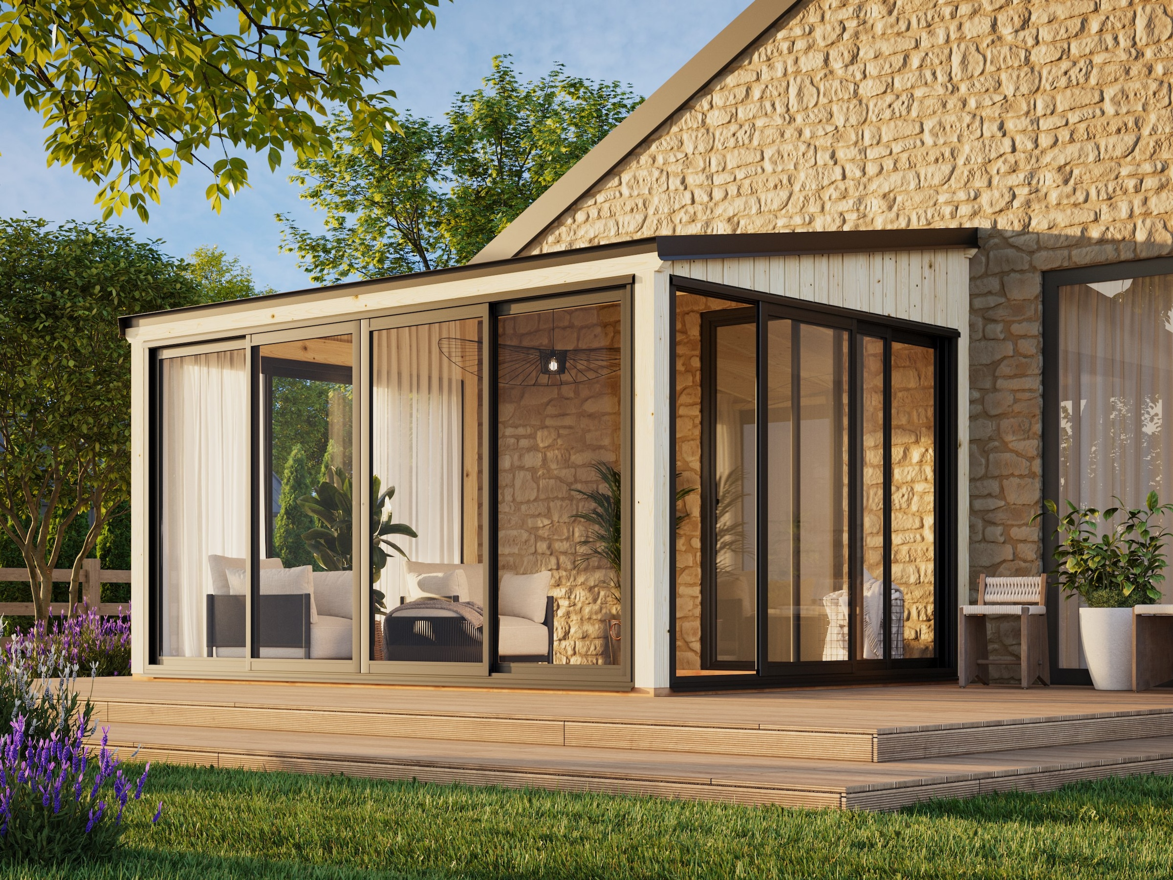Palmako Holzpavillon »Lumi 11,6 m² Slide Plus« BxTxH: 430x302x273 cm