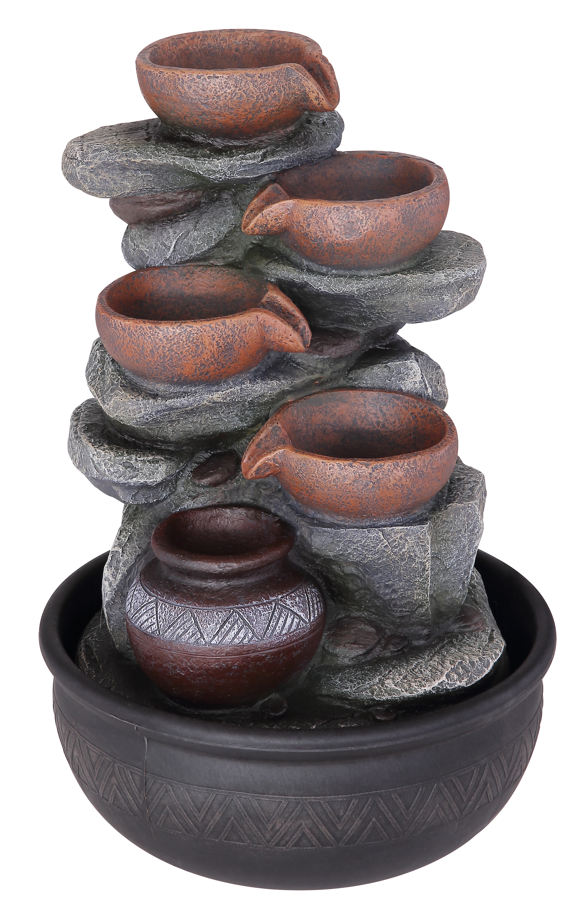 GLOBO LIGHTING Dekolicht »FONTANA« LED-Modul 1 Stk. Brunnen Grau/Schwarz, RGB, Licht aufwärts, 12V