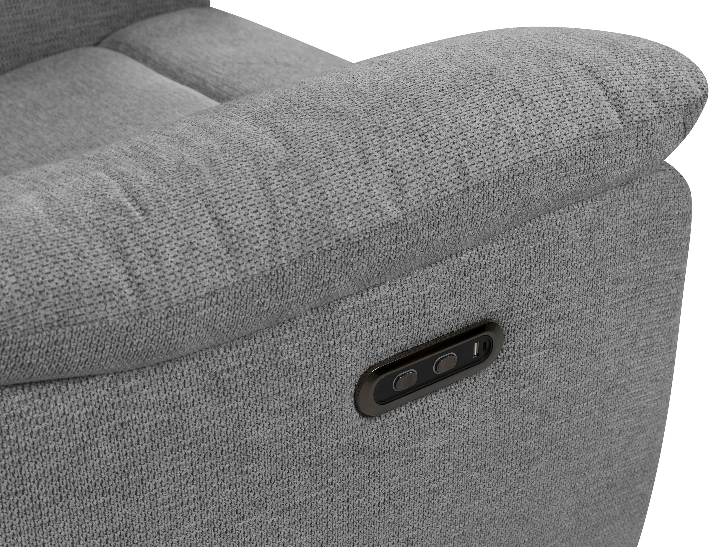 Home affaire 3-Sitzer »ODILON manuelle und elektrische Relaxfunktion in 2 Sitzen, Federkern,«, 105°-150° Relax- und Liegeposition, Federkernpolsterung