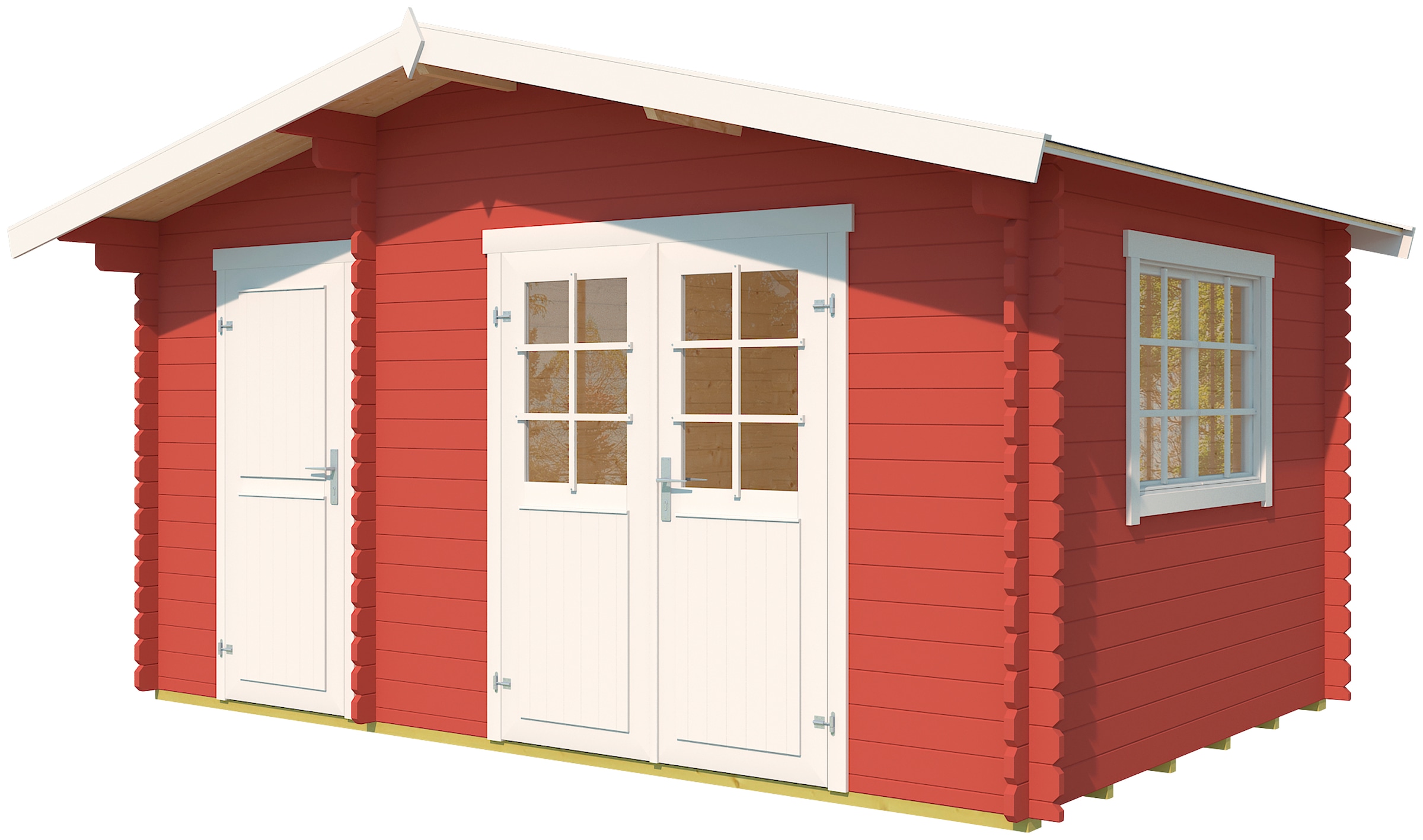 LASITA MAJA "Keila 28" Blockbohlenhaus 34mm 2-Raum, Fundamentmass 4250x2800, Schwedenrot