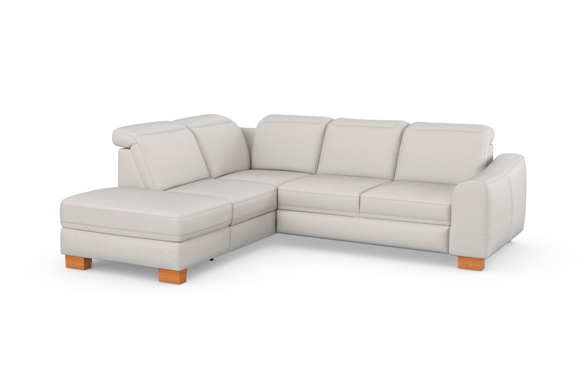 sit&more Ecksofa »Dundee L-Form«, mit Federkern und Massivholzfüßen, wahlweise mit Kopfteilverstellung