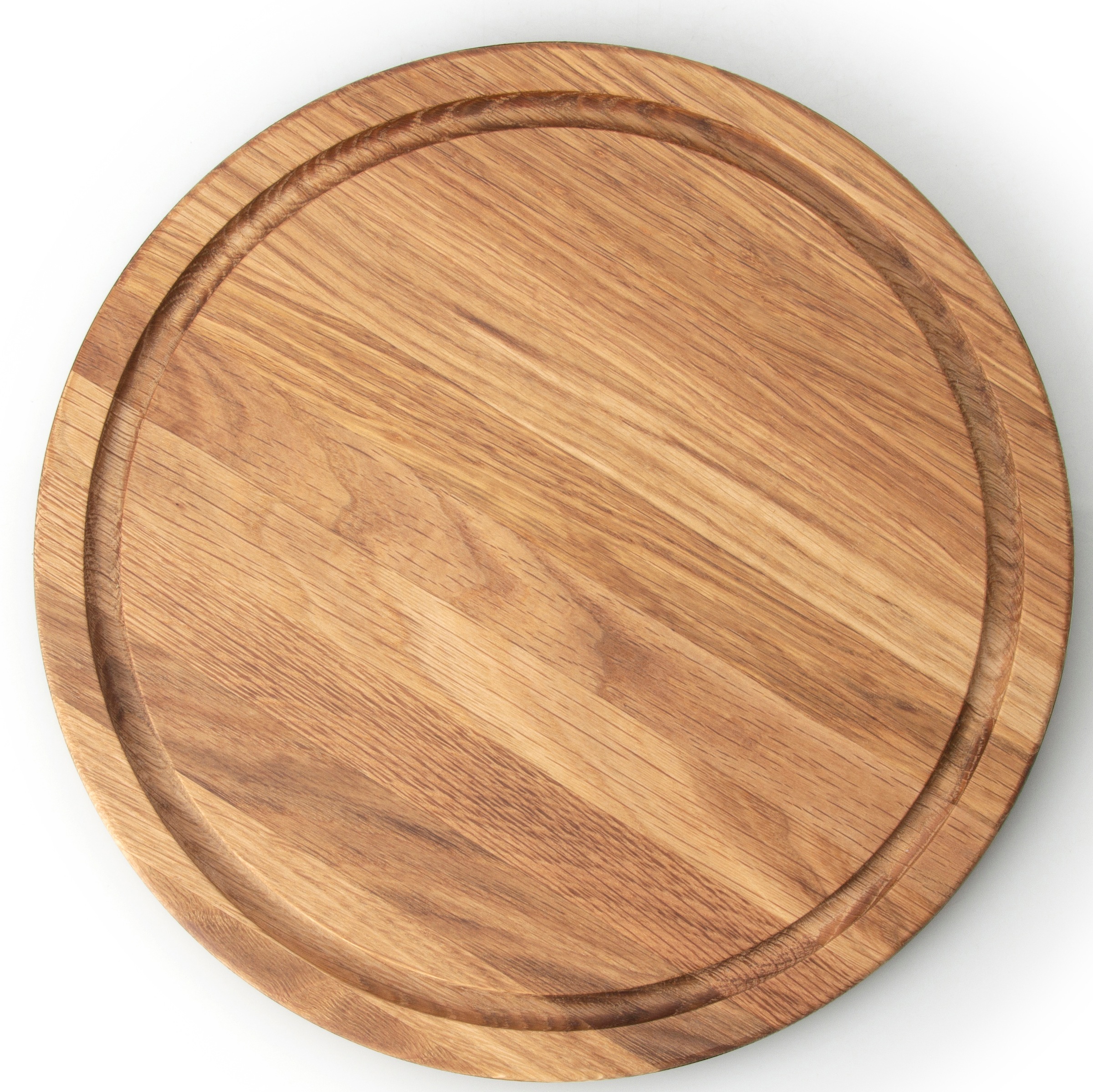 Continenta Steakteller »Holzteller mit itegrierte Saftrille zum Auffangen der Flüssigkeit« Eichenholz, Ø 28 cm