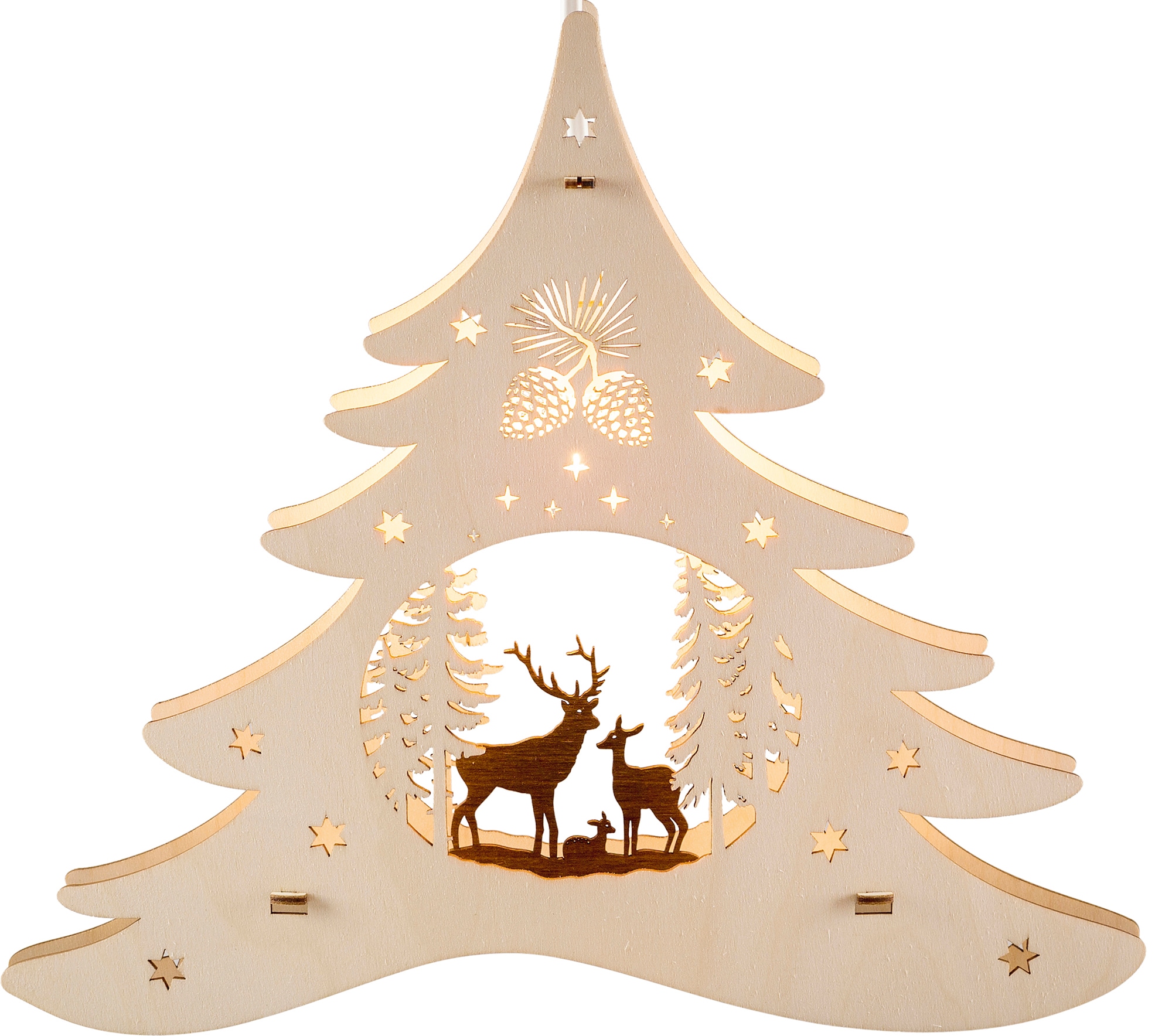 | »Tannenbaum Waldmotiv, Fensterbild - flammig-flammig, BAUR 1 Weigla Weihnachtsdeko«, beleuchtetes Dekolicht