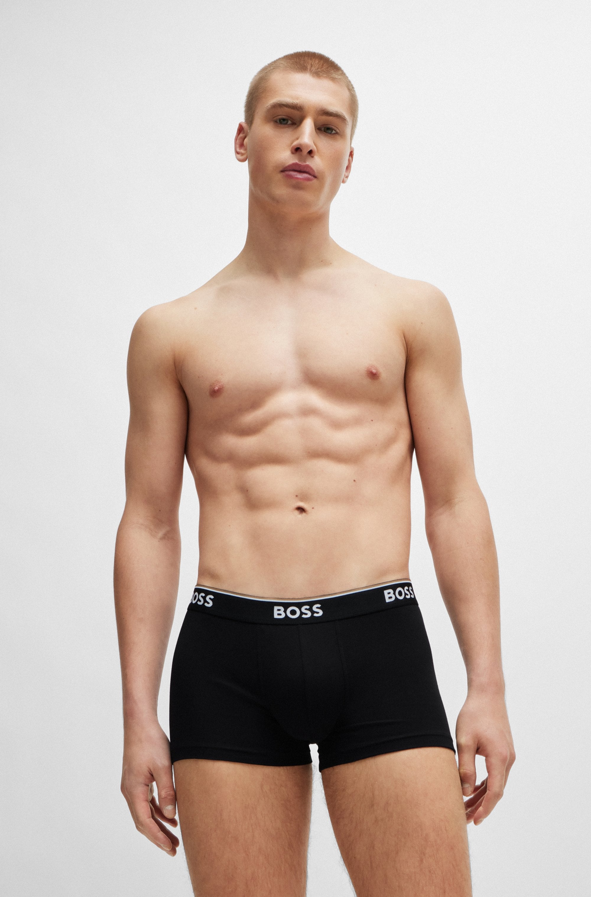 BOSS Boxer »TRUNK 3 PACK«, (3 St.), BOSS Schriftzug auf dem Bund