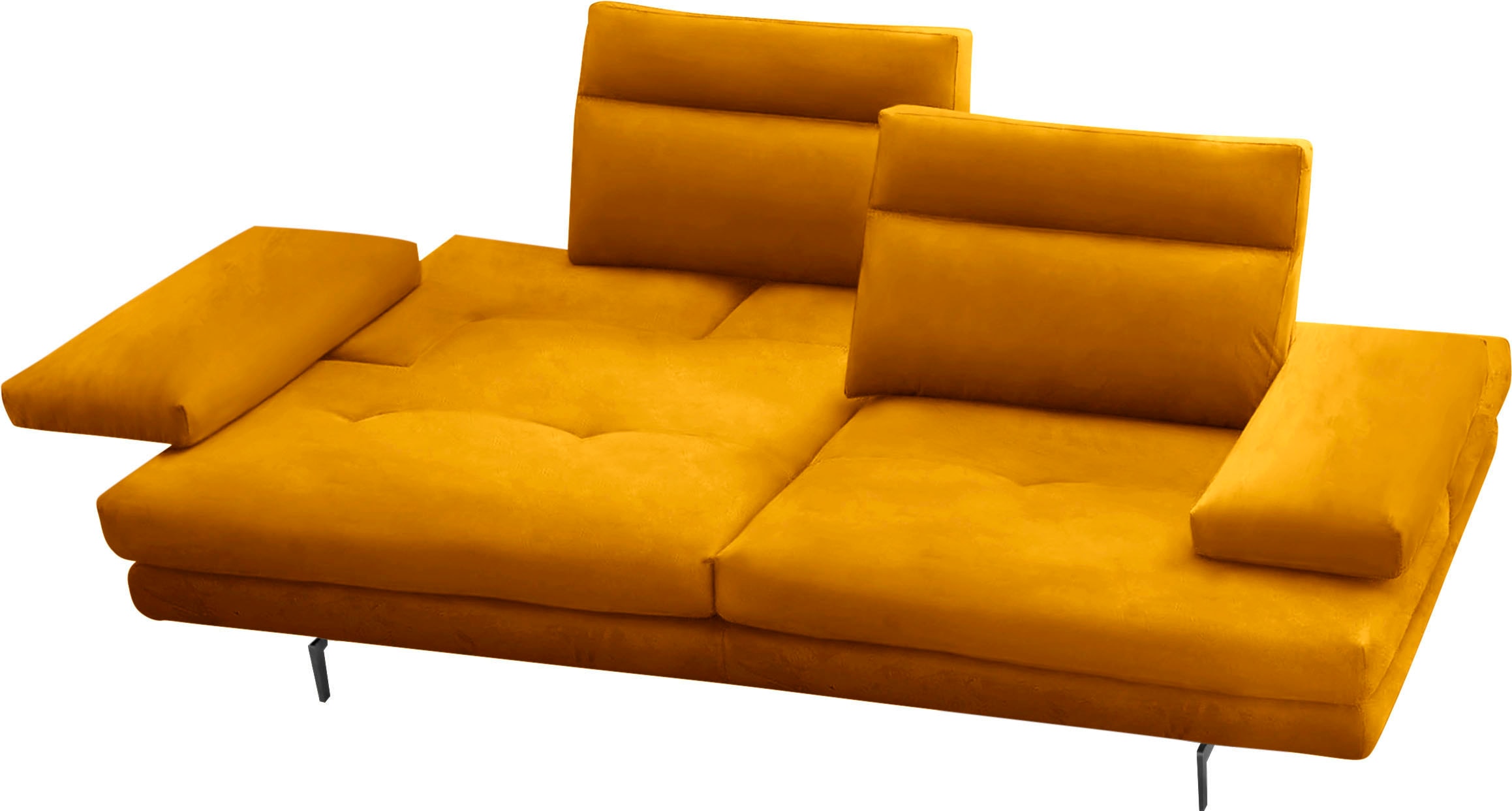CALIA ITALIA 3,5-Sitzer »Toby Wing, italienisches Designsofa, super bequem, Megasofa«, inkl. Sitztiefenverstellung und Armteilfunktion, Füße in Schwarz matt
