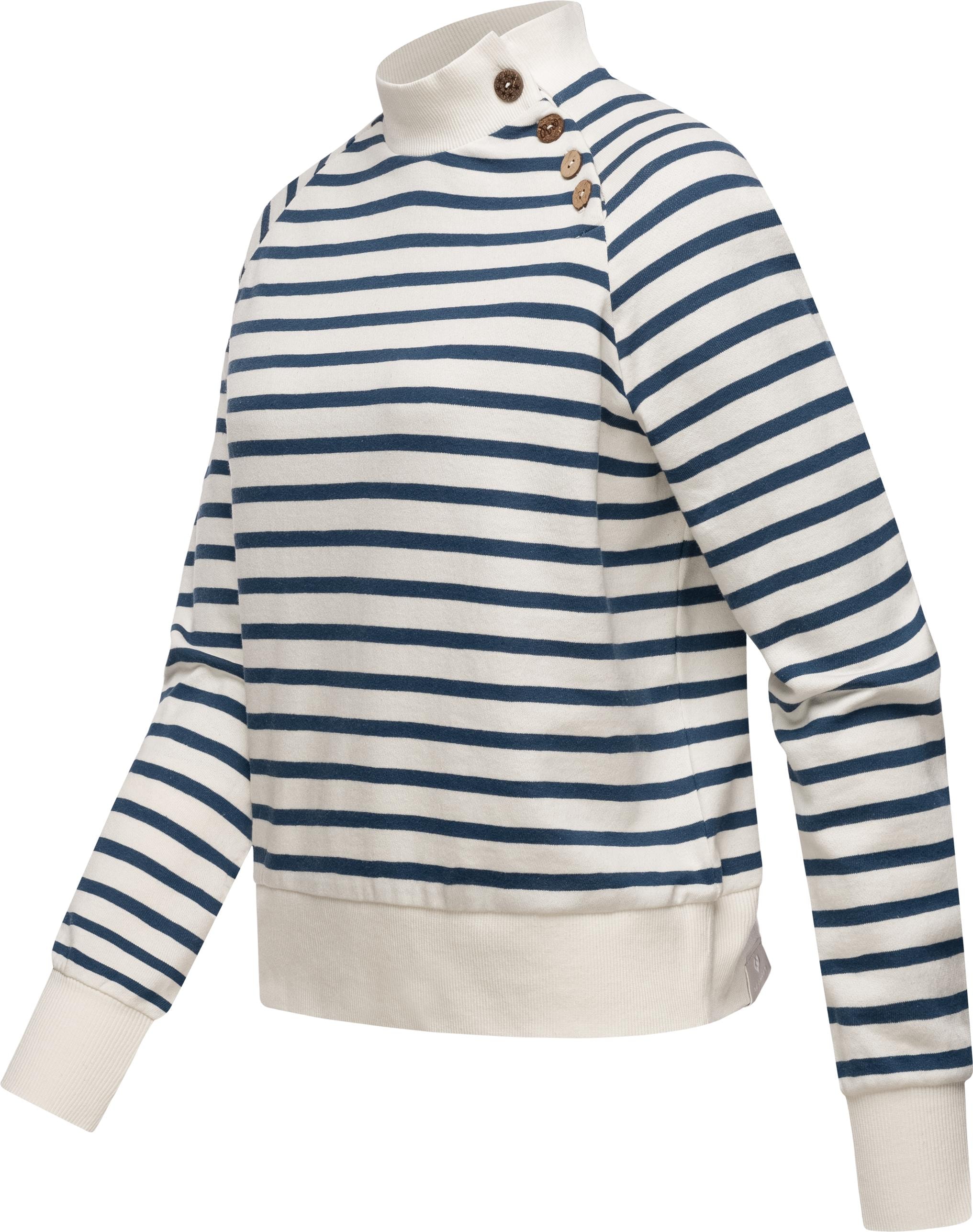 Ragwear Sweatshirt »Majjorka«, Stylisches Damen Langarmshirt mit Rippbündchen und Zierknöpfen