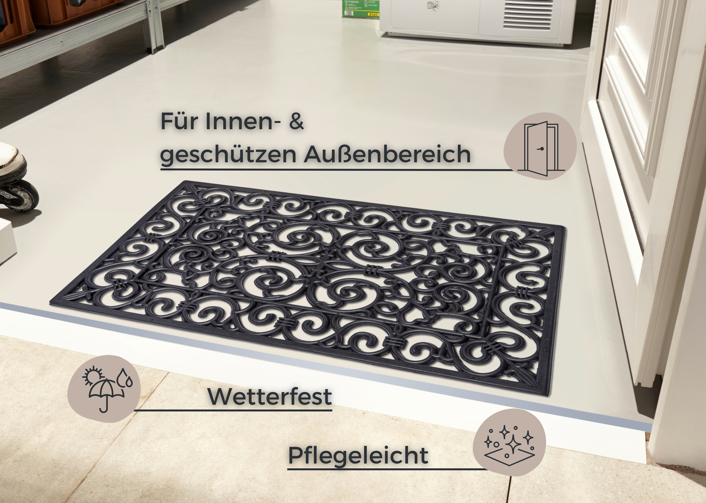 HANSE Home Fußmatte "Ornaments, Türmatte" rechteckig 10 mm Höhe Gummi, Schm günstig online kaufen