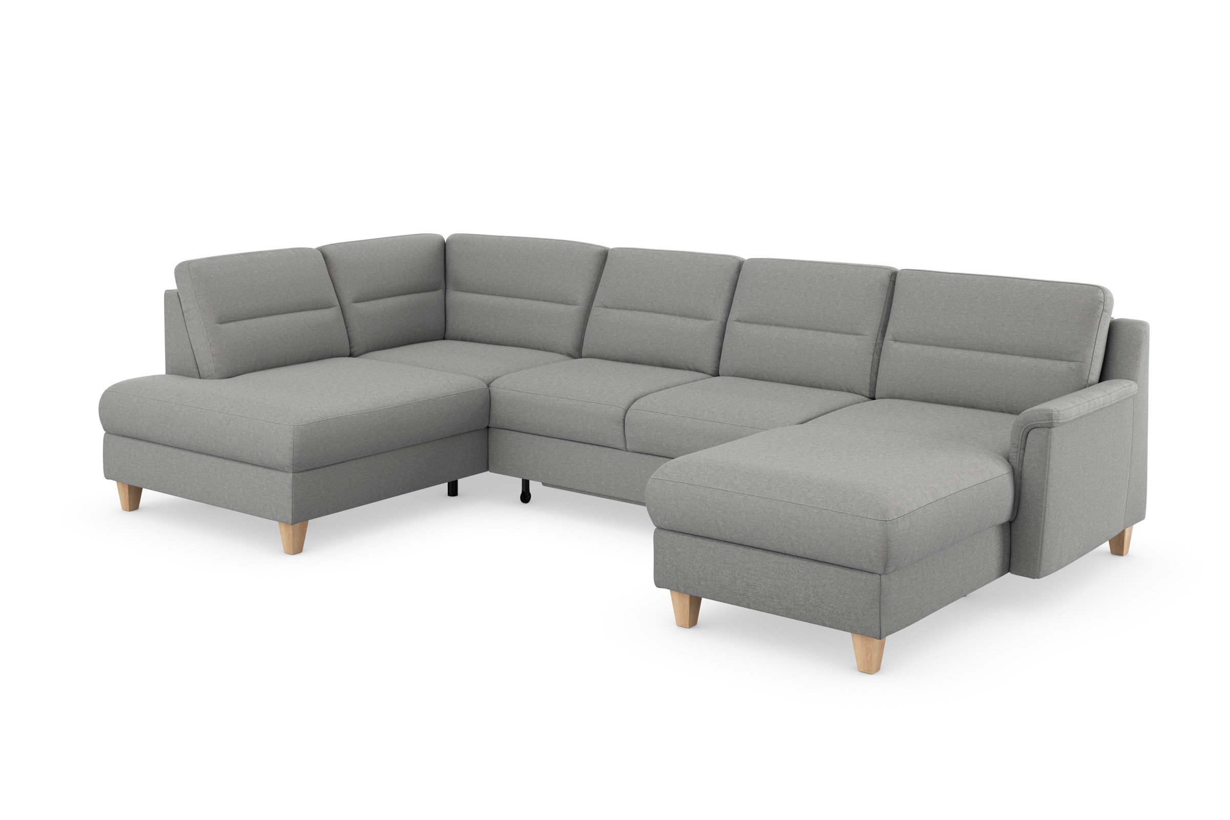 Wohnlandschaft SIT & MORE "Farö U-Form", grau, B:325cm H:90cm T:187cm, Sofas, Wohnlandschaft, inklusive Federkern, wahlweise mit Bettfunktion und Bettkasten 6
