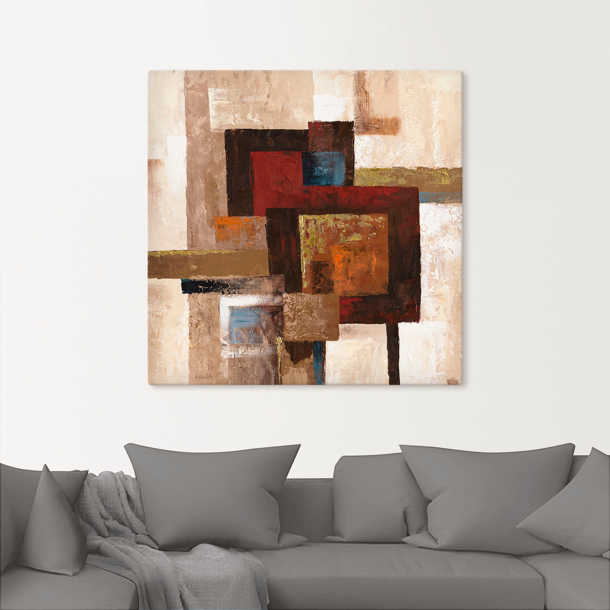 Artland Wandbild »Karos Abstrakt II«, Muster, (1 St.), als Leinwandbild, Poster in verschied. Größen