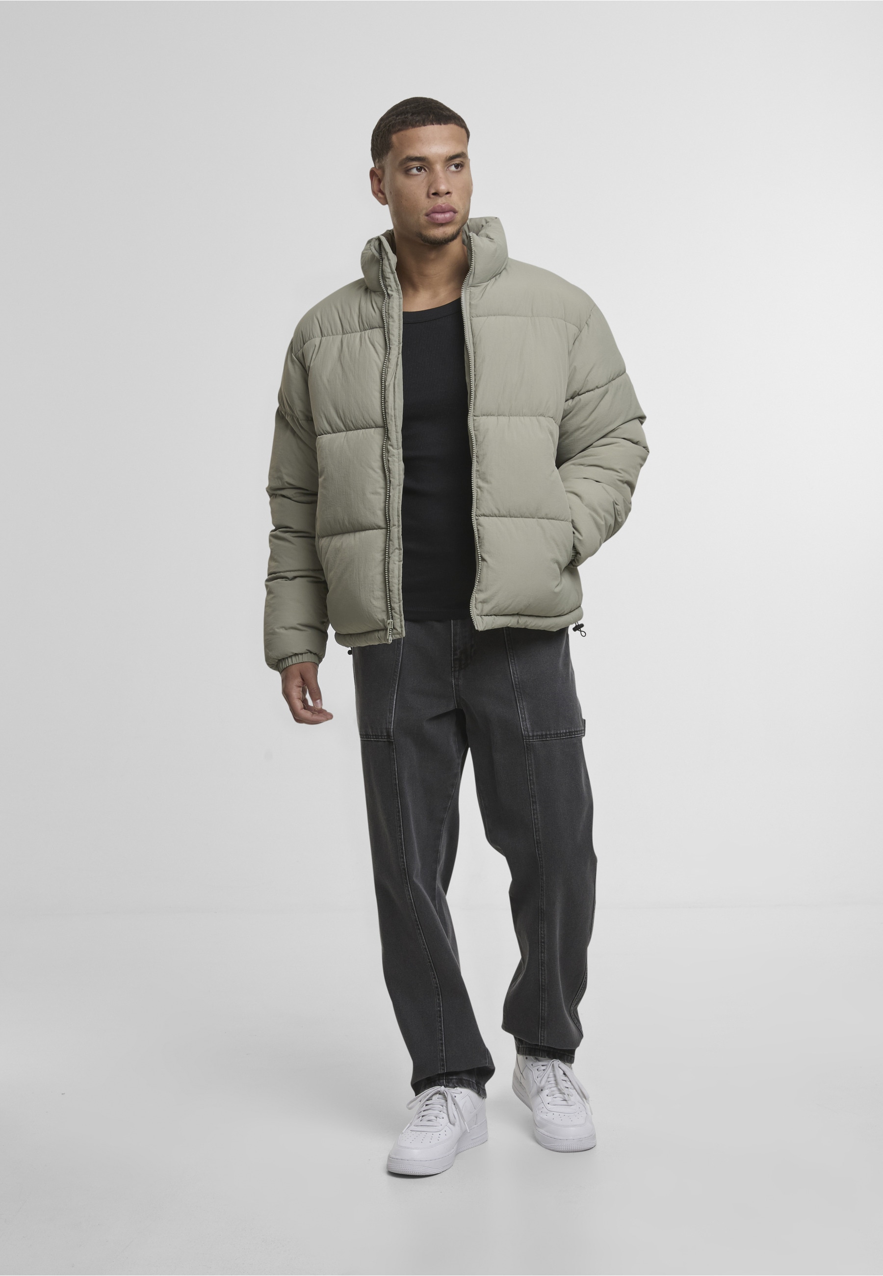 URBAN CLASSICS Winterjacke »Urban Classics Crinkle Puffer Jacket« 1 Stk. tlg. ohne Kapuze