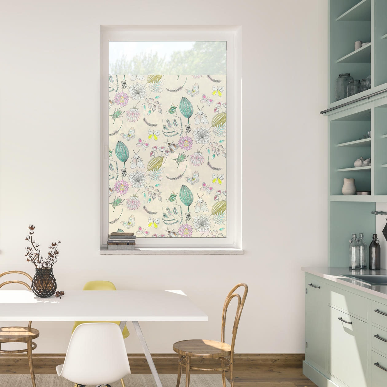 LICHTBLICK ORIGINAL Fensterfolie »Fensterfolie selbstklebend, Sichtschutz,  My Bohemian Garden - Bunt«, 1 St., blickdicht, glattstatisch haftend kaufen