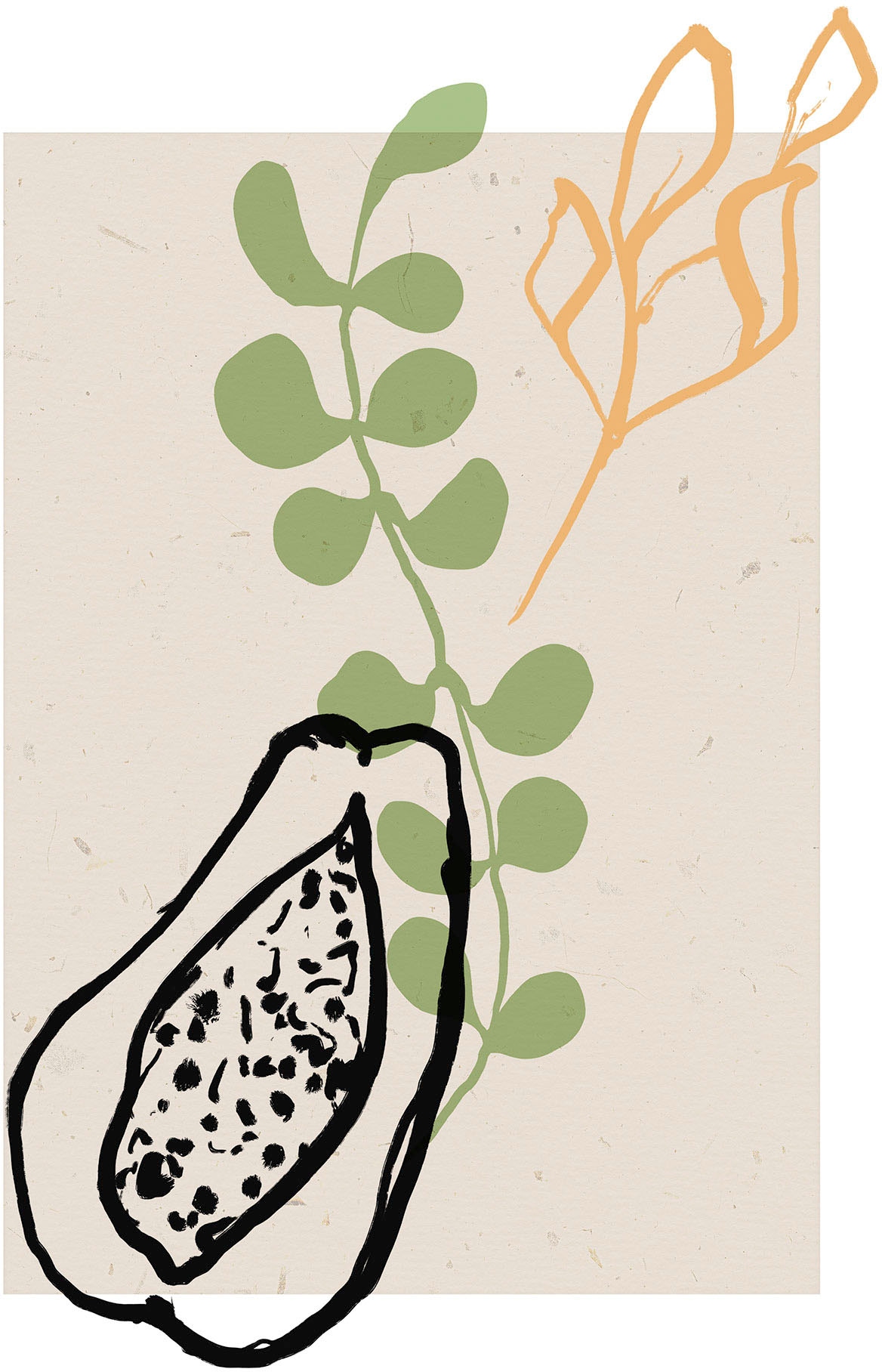 Komar Bild "Papaye du paradis" Natur 1 Stk. tlg. Wandbild zur Dekoration - günstig online kaufen