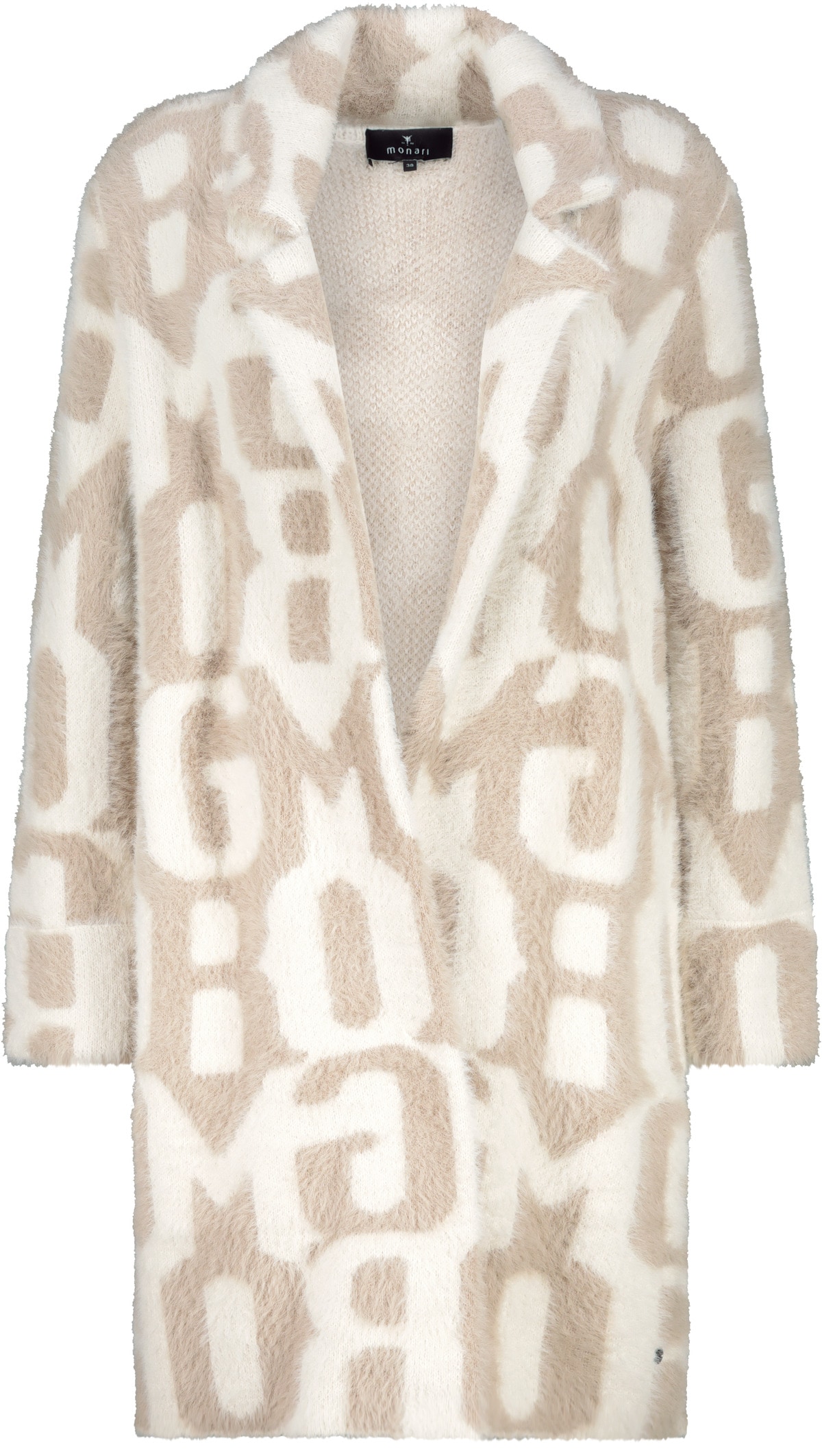 Monari Longstrickjacke »Jacke Strickmantel Plüsch«, Regular fit mit V-Ausschnitt