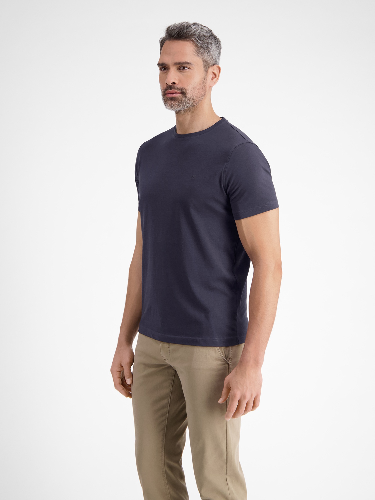 T-Shirt LERROS "Klassisches Rundhals T-Shirt", Herren, Gr. S, blau (night blau), 100% Baumwolle, Shirts T-Shirt 2
