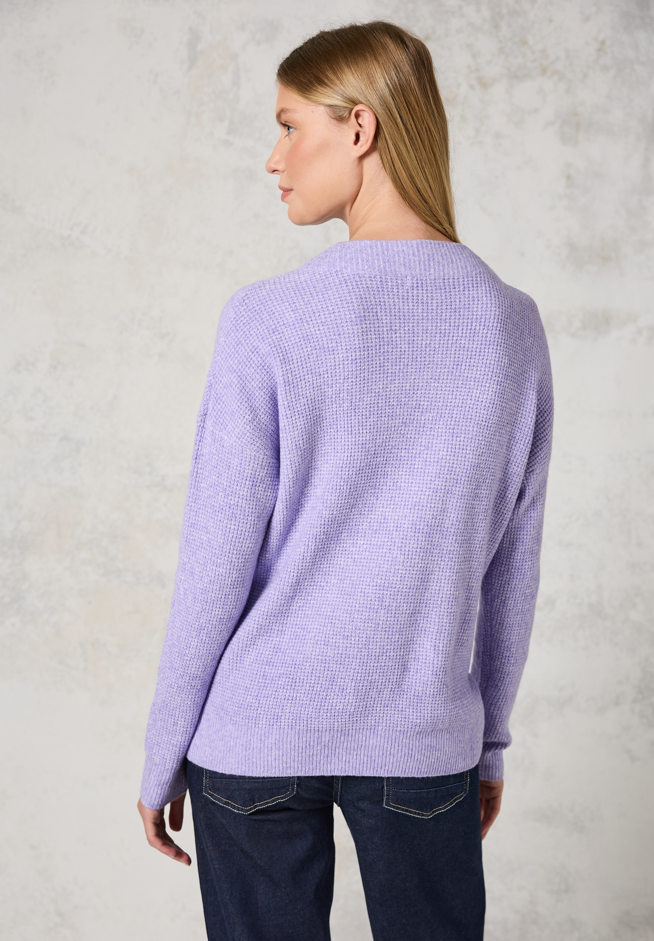 Cecil Strickpullover mit Materialmix
