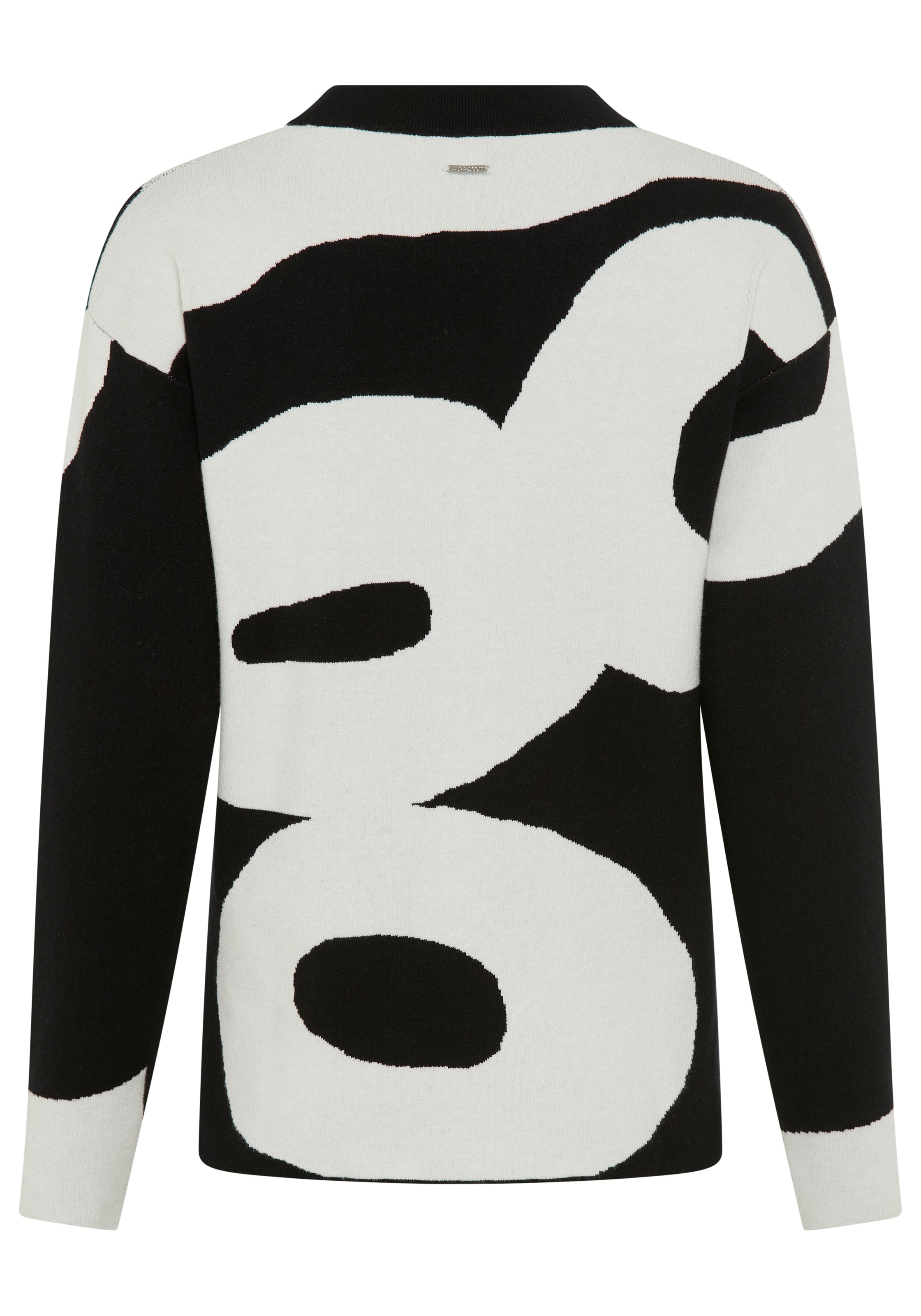 Laura Scott Jacquardpullover, mit abstraktem Muster und Bindebändern - NEUE KOLLEKTION